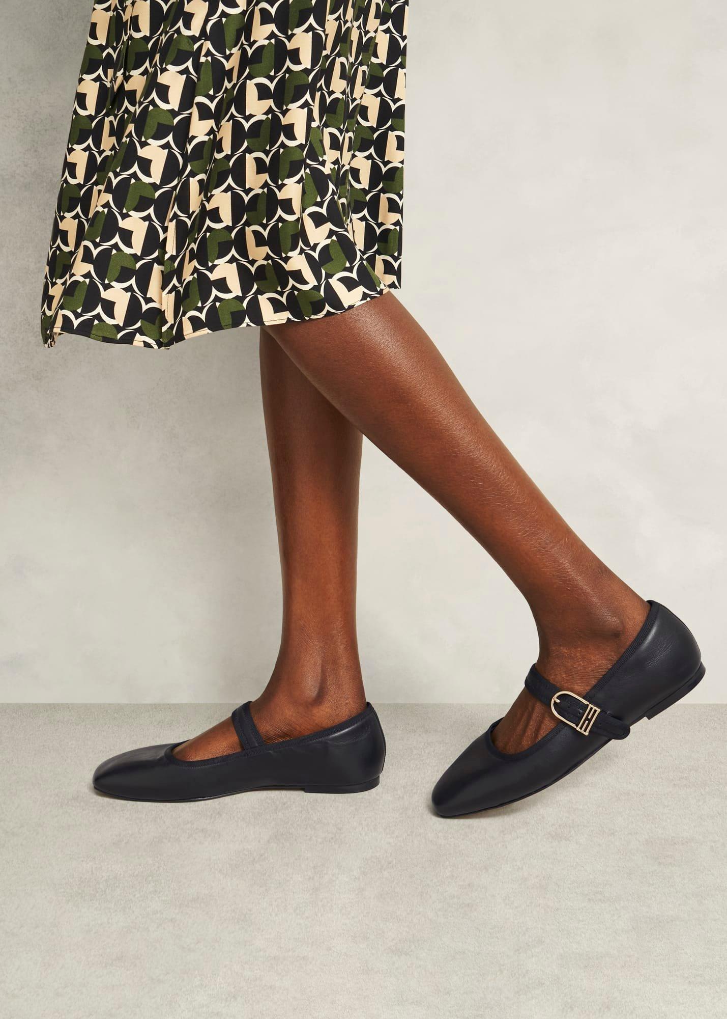 Clara Leather Mary Janes, Black, hi-res