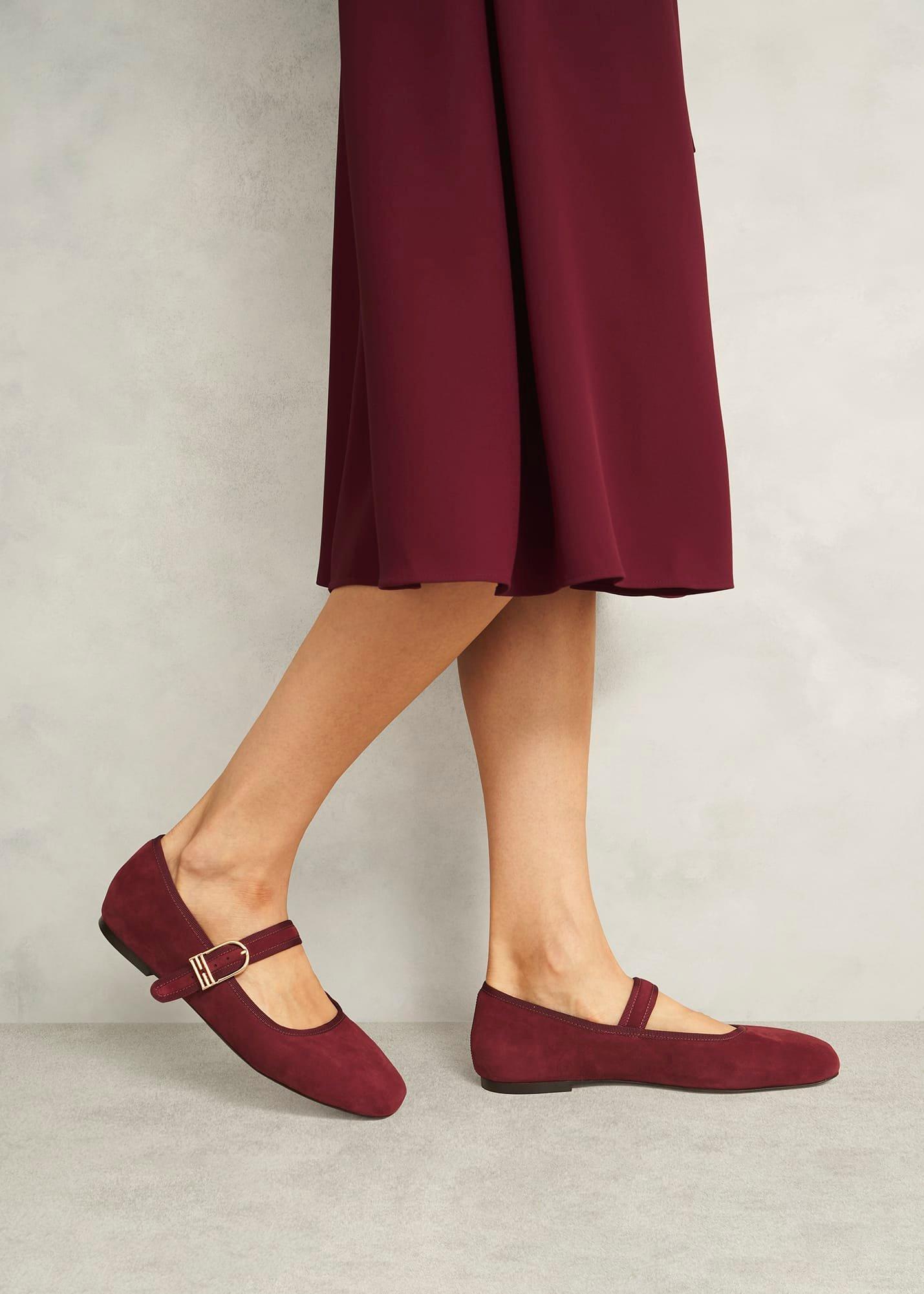 Clara Suede Mary Janes, Beryl Red, hi-res