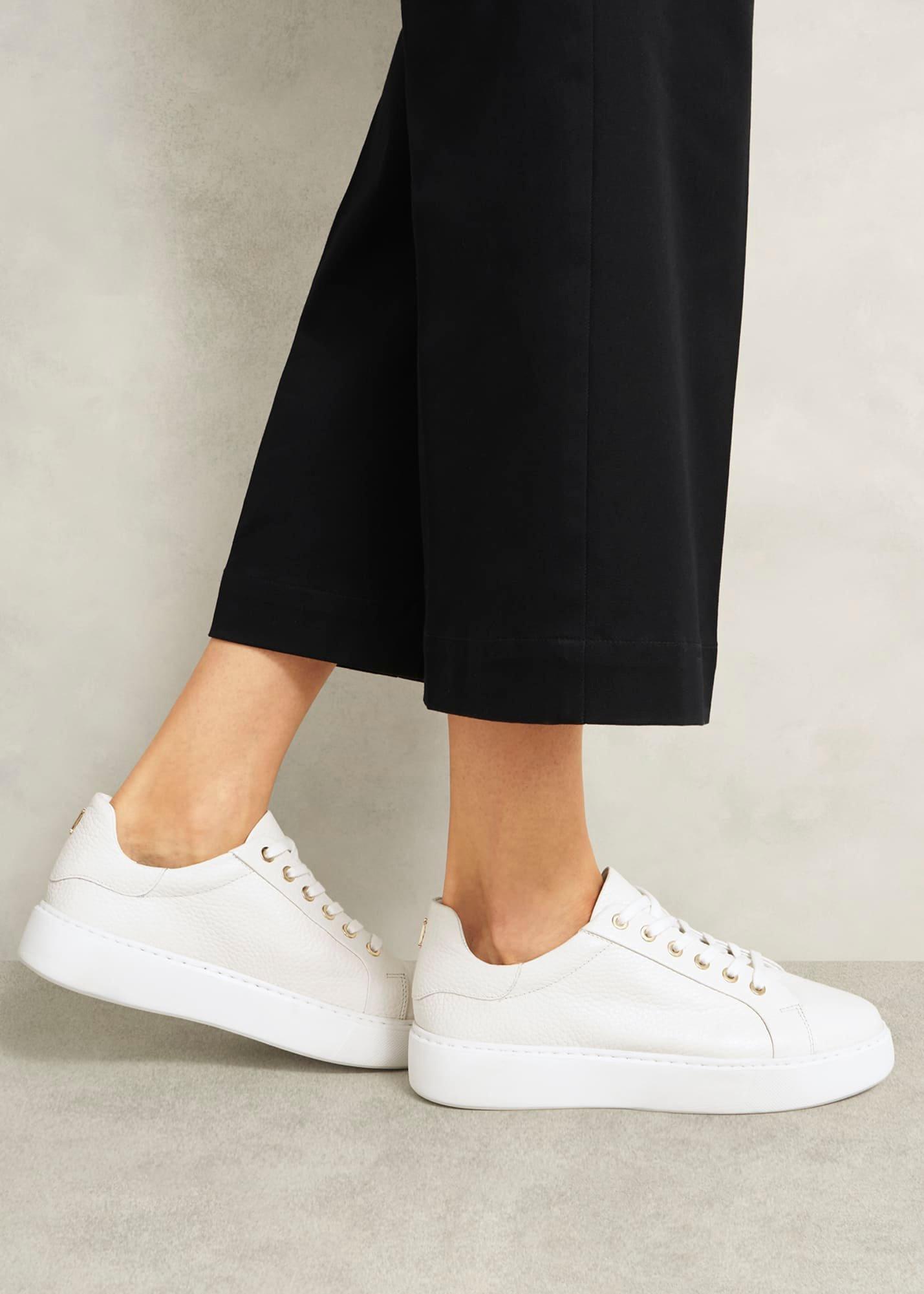 Ada Leather Trainers, White, hi-res