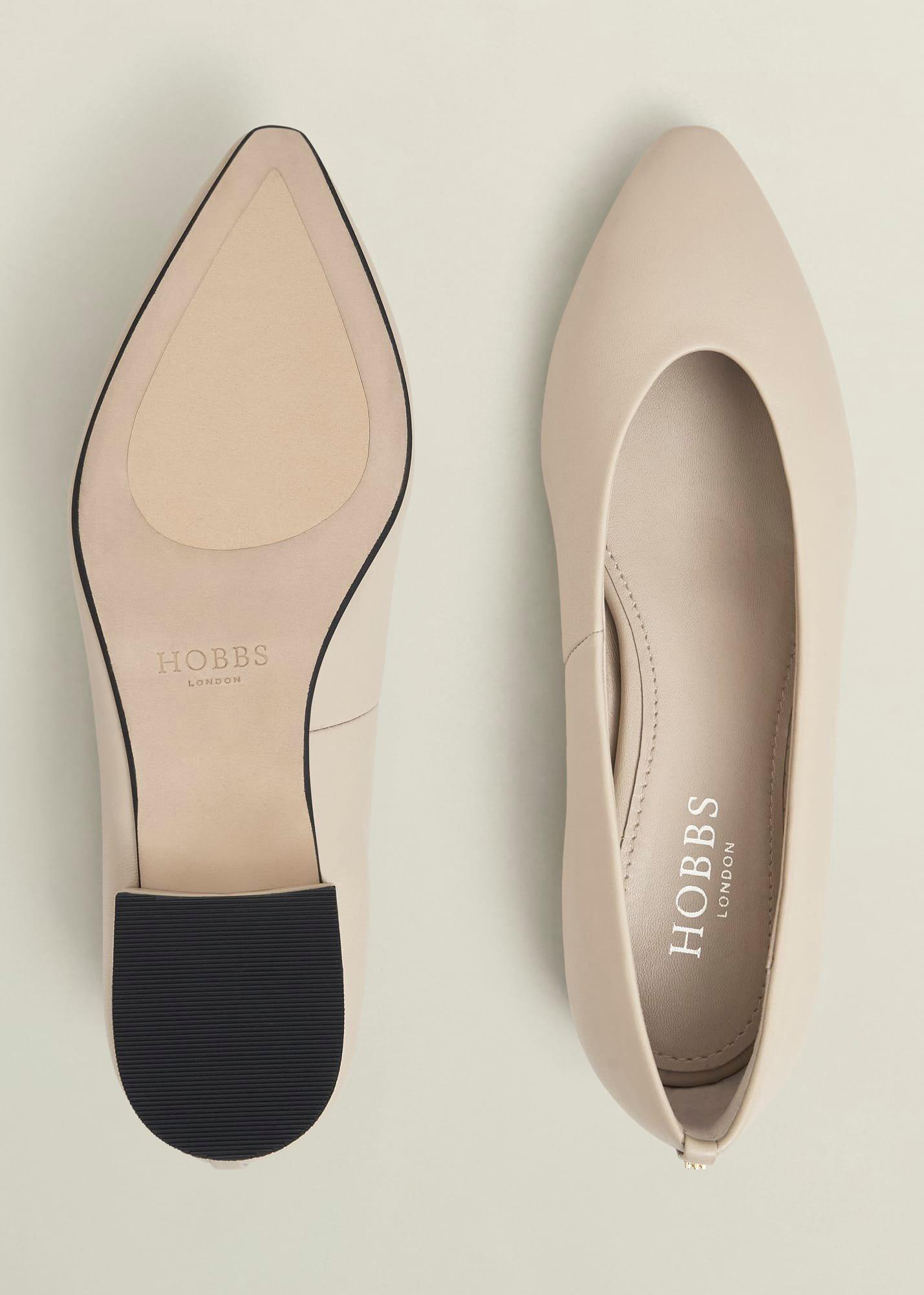 Asher Leather Ballerinas, Light Beige, hi-res