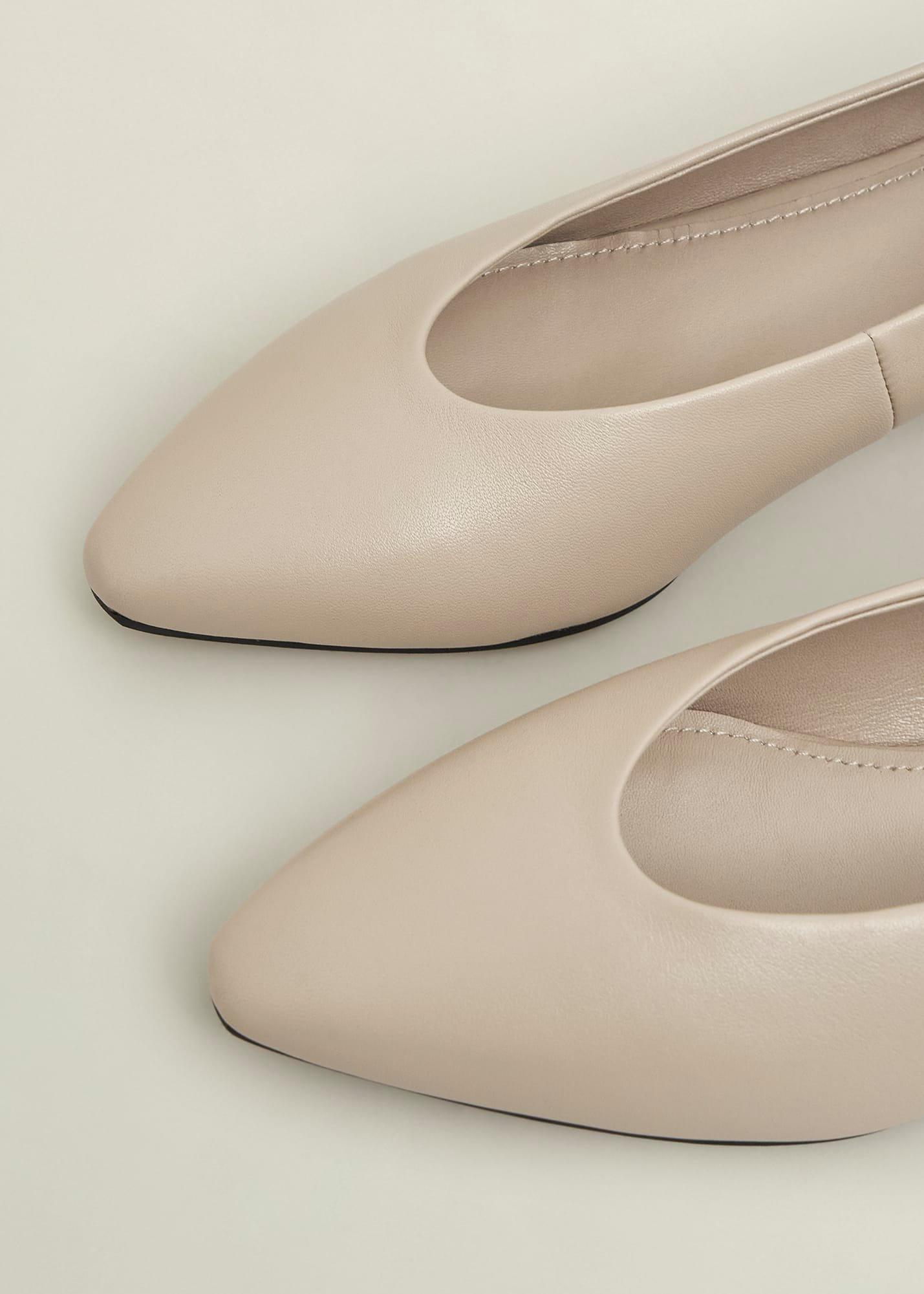 Asher Leather Ballerinas, Light Beige, hi-res