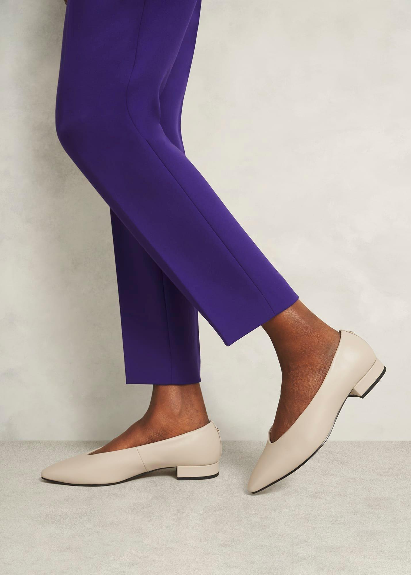 Asher Leather Ballerinas, Light Beige, hi-res