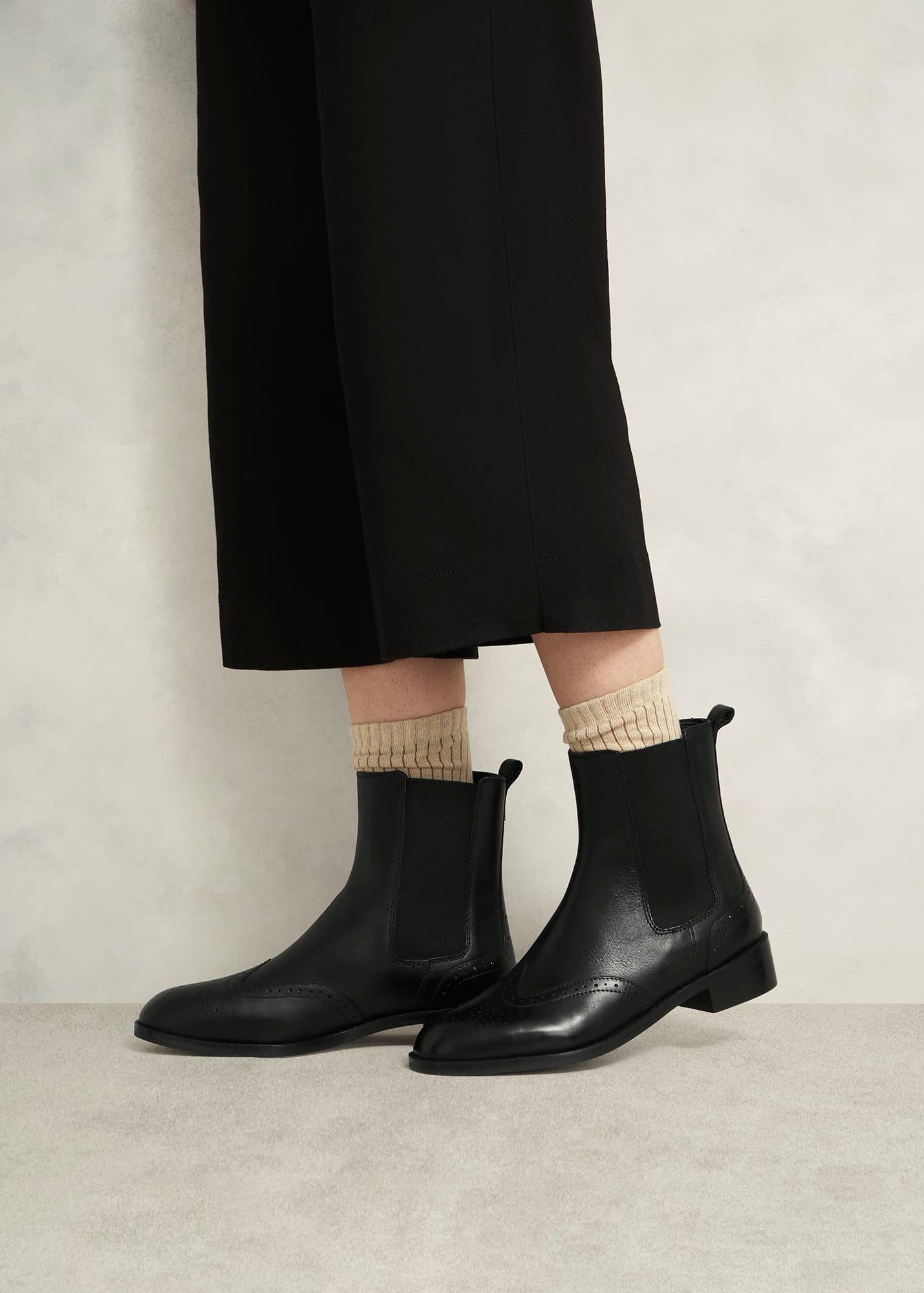 Genevieve Leather Chelsea Boots, Black, hi-res