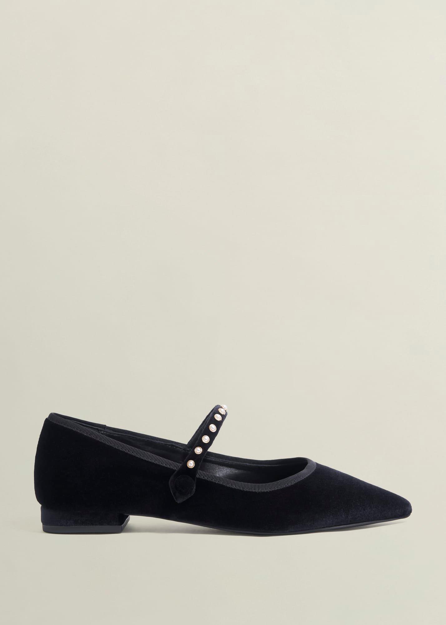 Juliana Velvet Point Toe Flats