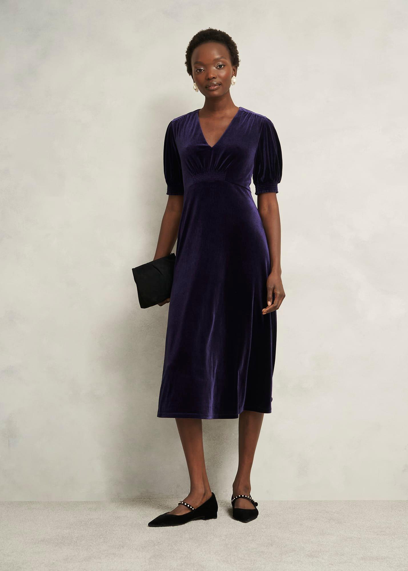 Juliana Velvet Point Toe Flats, Black, hi-res