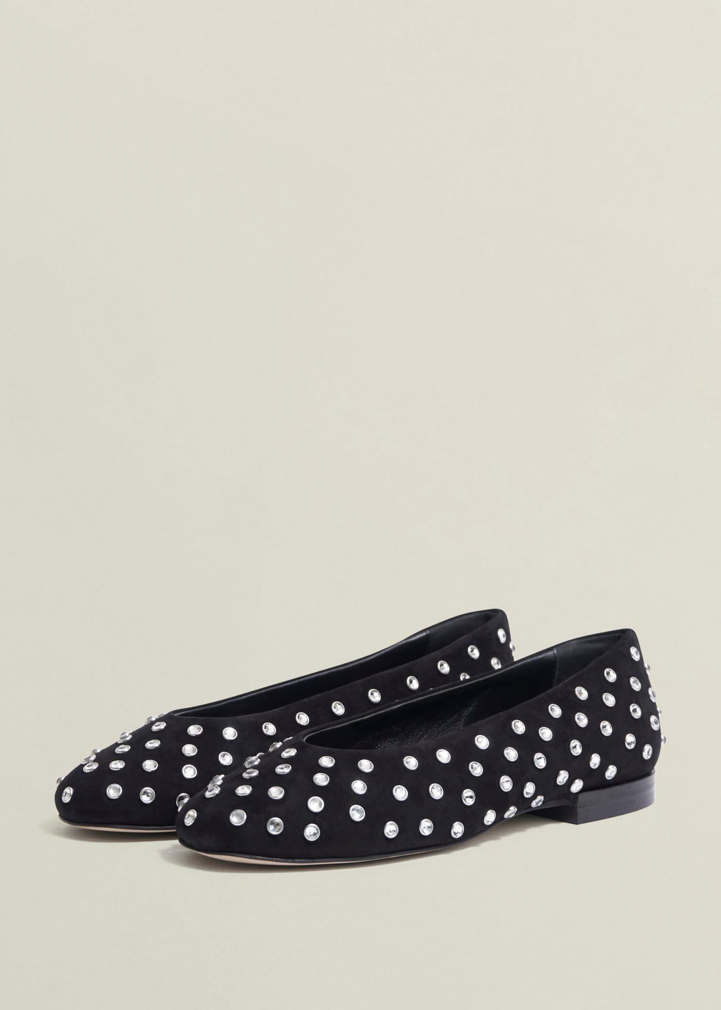 Gayle Jewelled Flats, Black, hi-res