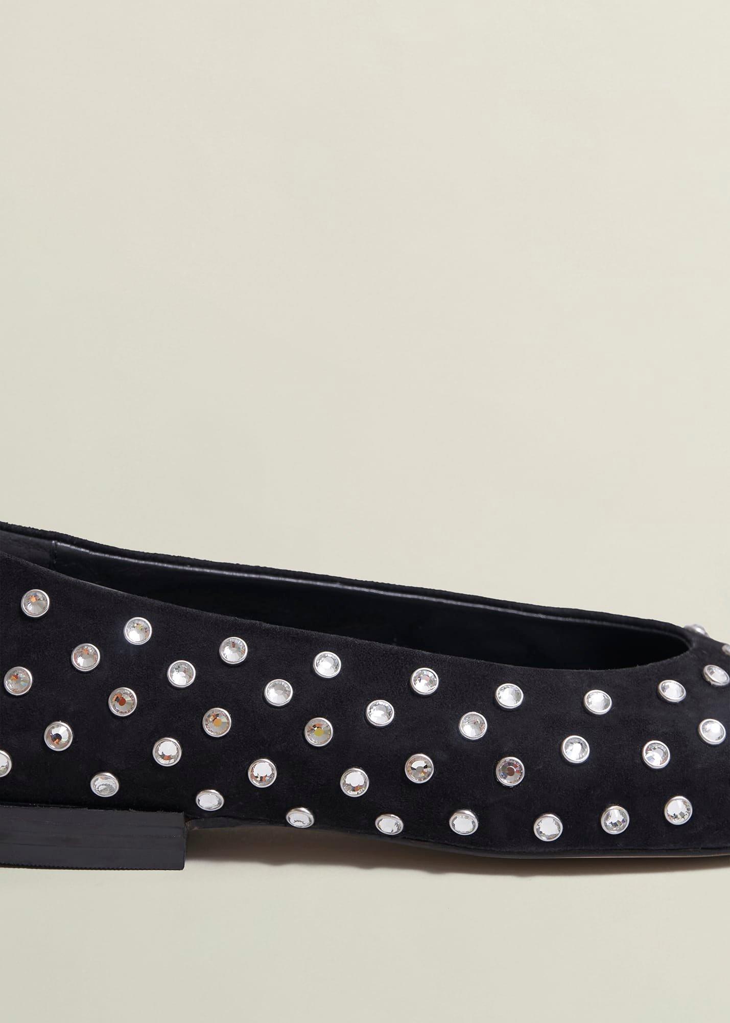Gayle Jewelled Flats, Black, hi-res