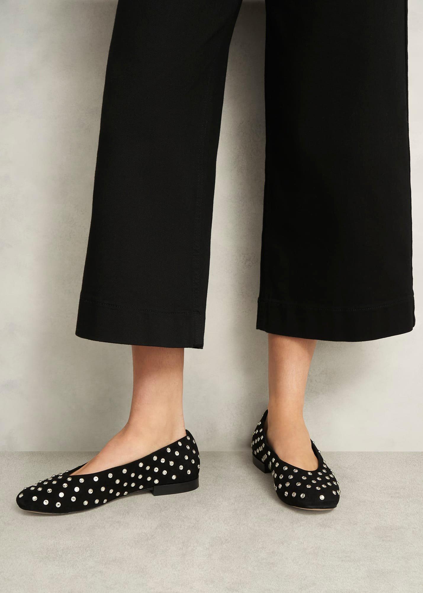 Gayle Jewelled Flats, Black, hi-res