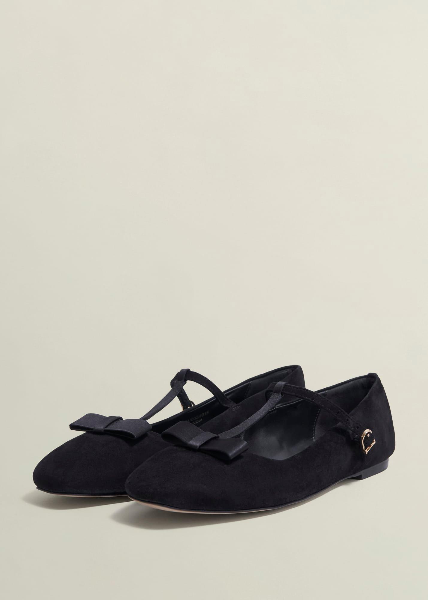 Ottilie T-Bar Flats, Black, hi-res