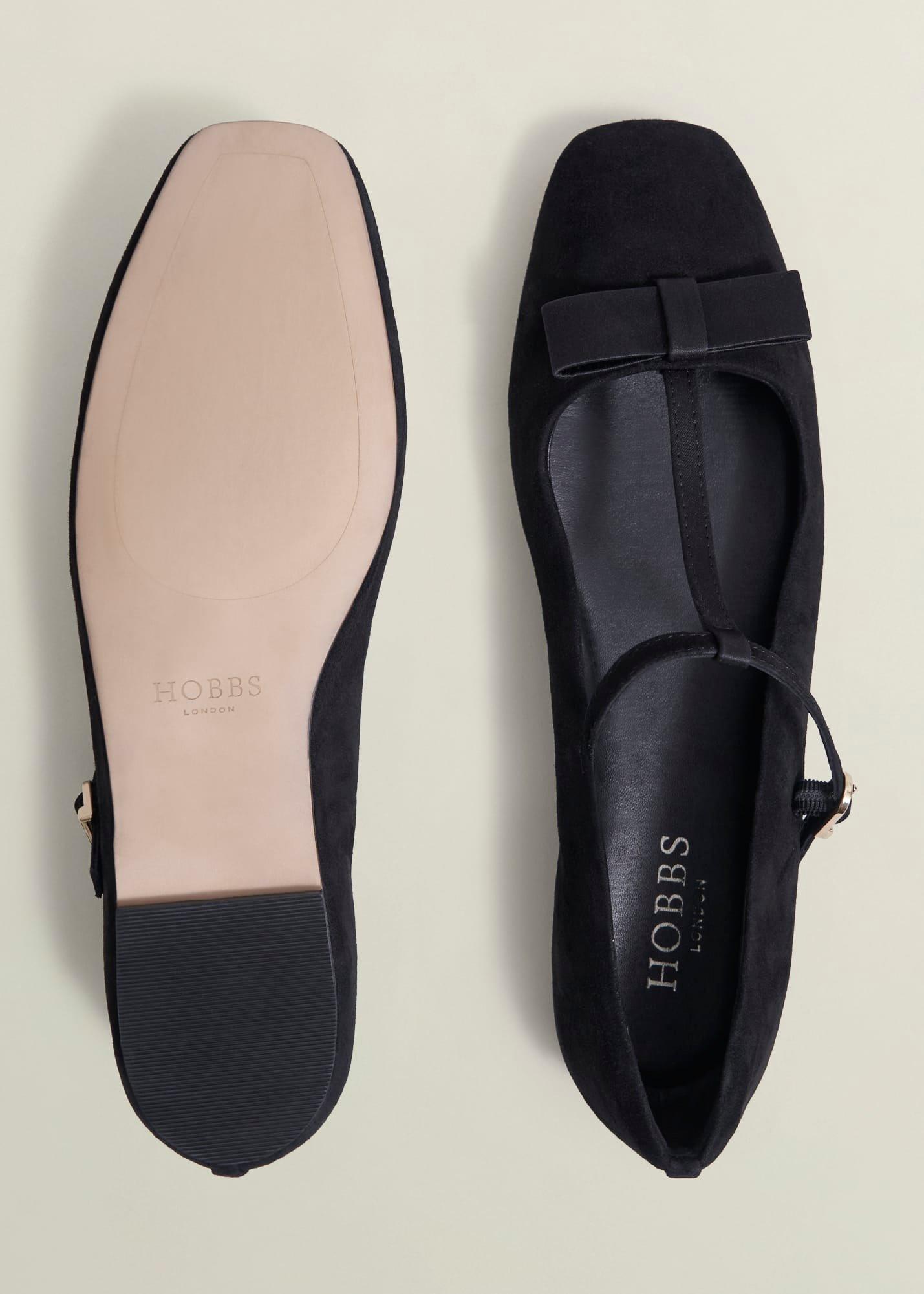 Ottilie T-Bar Flats, Black, hi-res