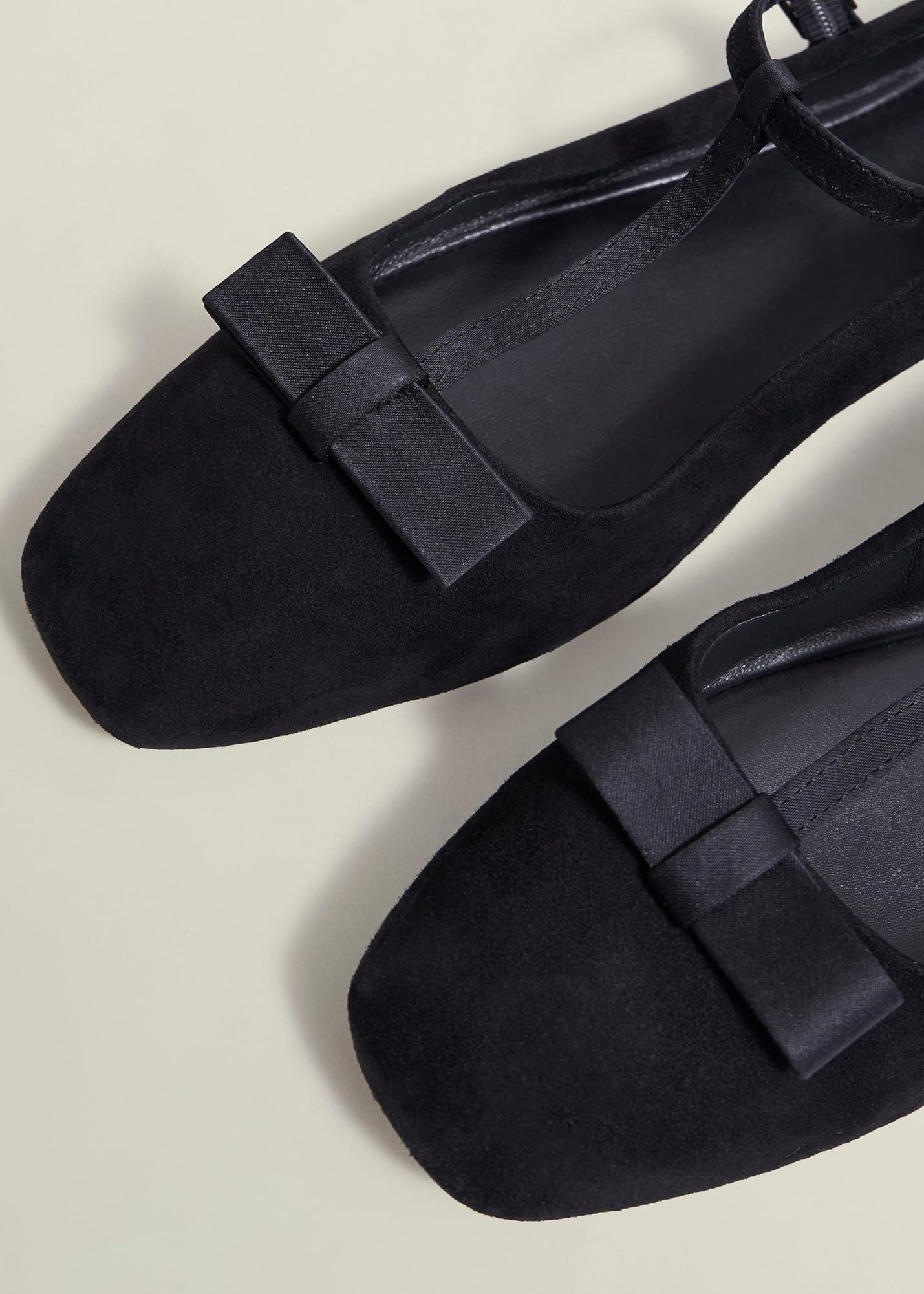 Ottilie T-Bar Flats, Black, hi-res