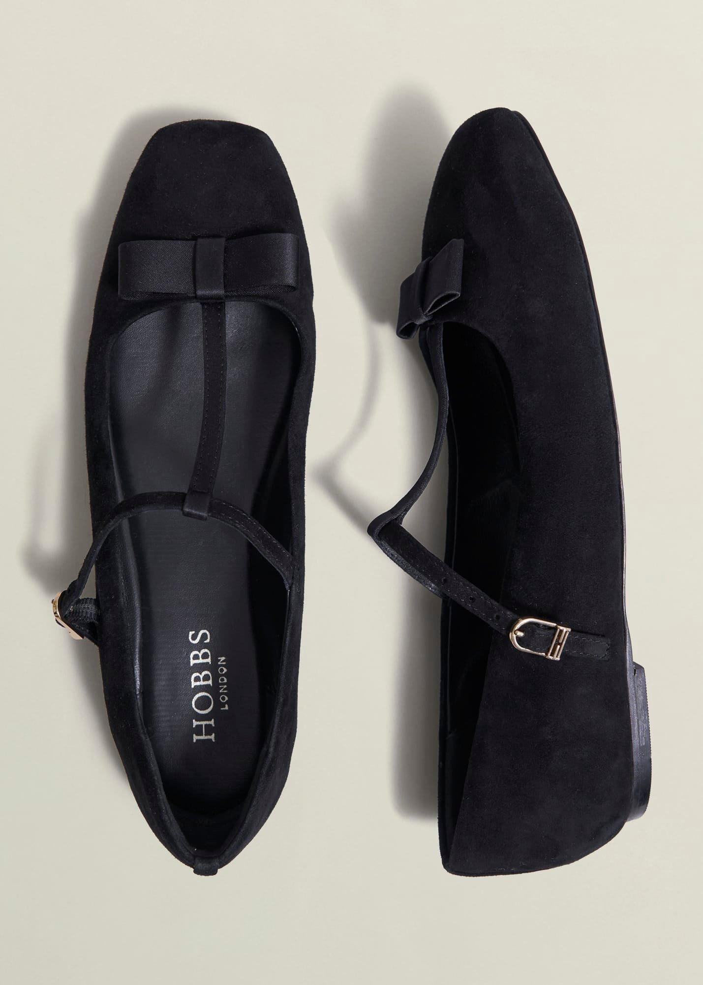 Ottilie T-Bar Flats, Black, hi-res