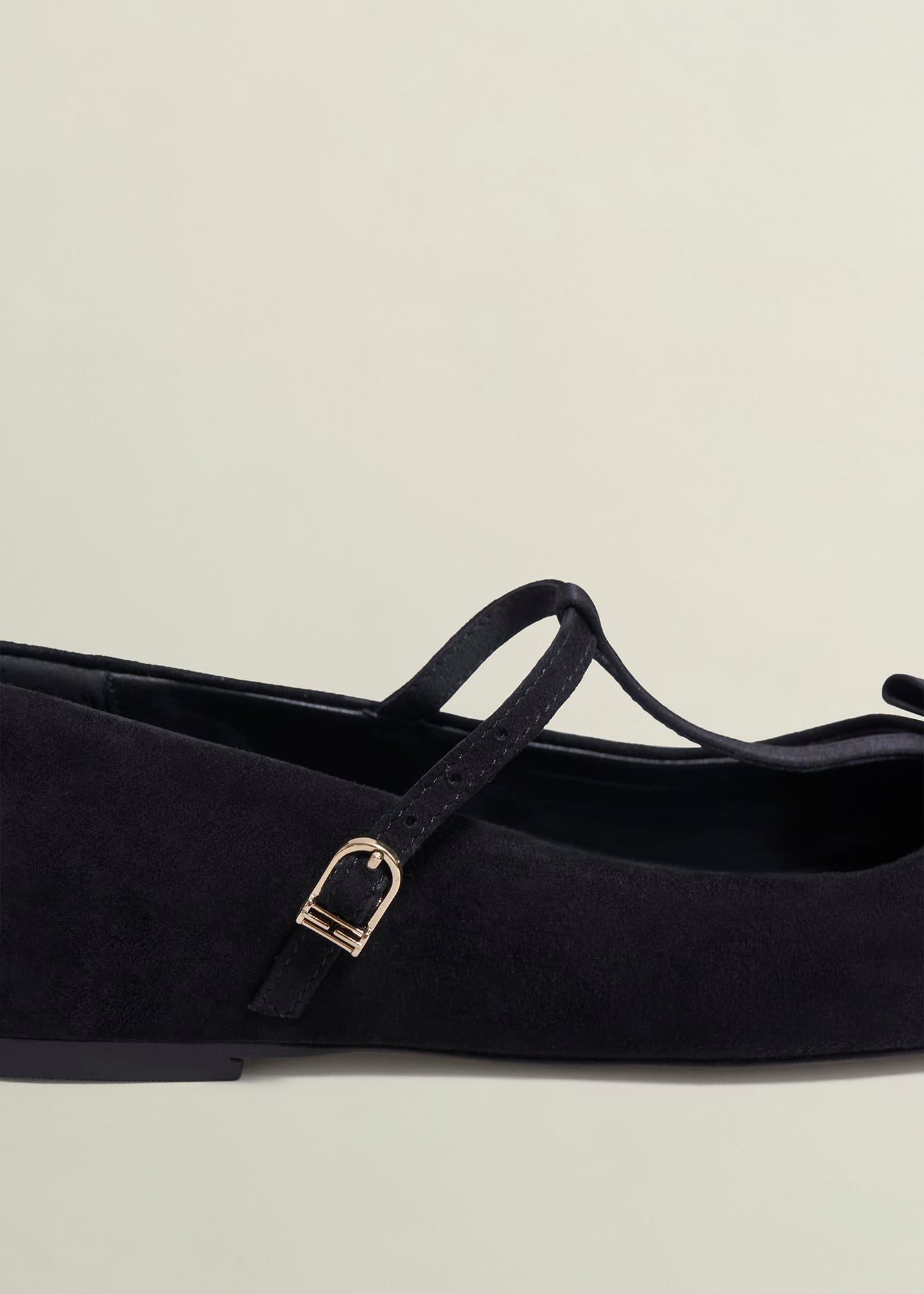 Ottilie T-Bar Flats, Black, hi-res