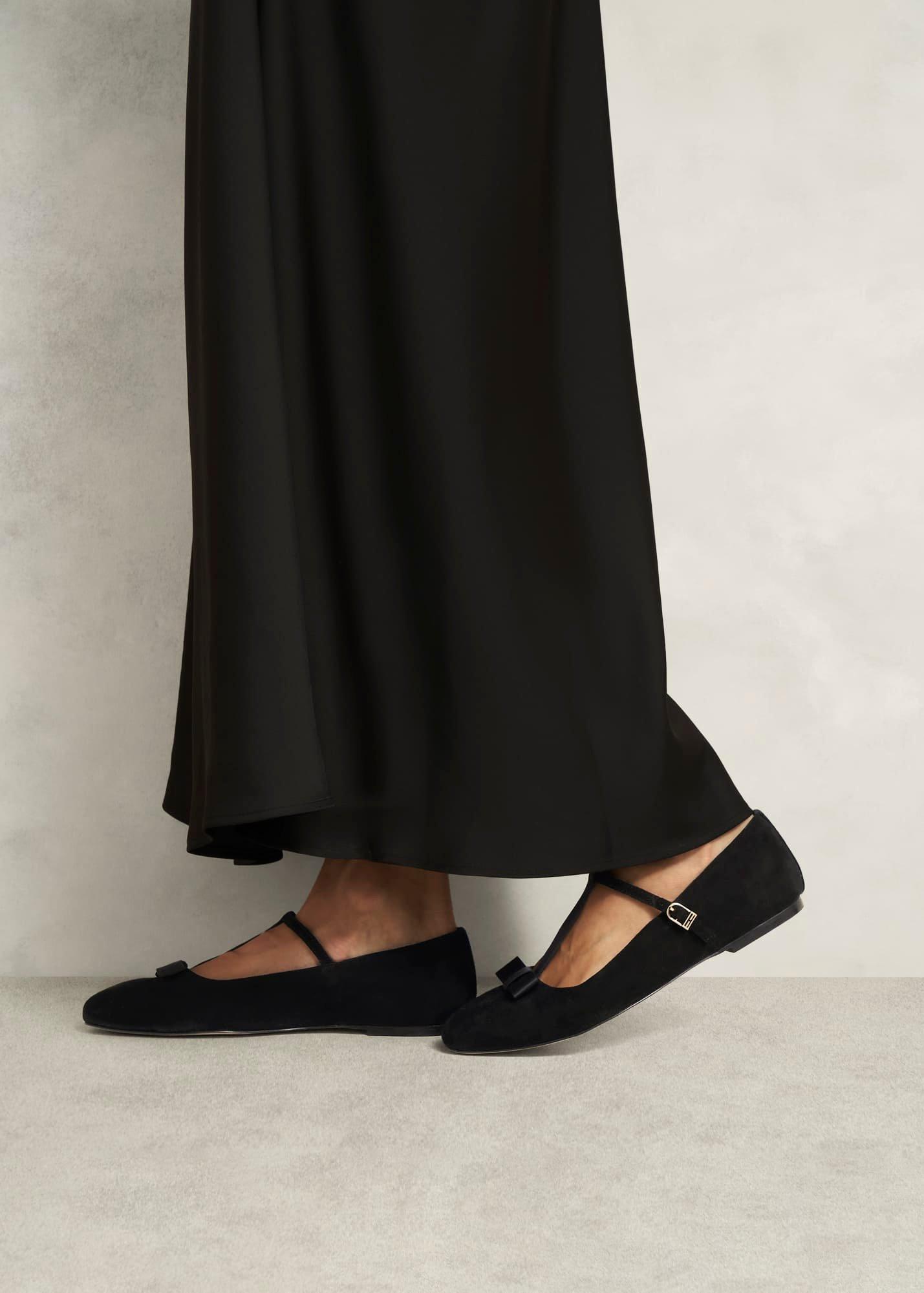 Ottilie T-Bar Flats, Black, hi-res