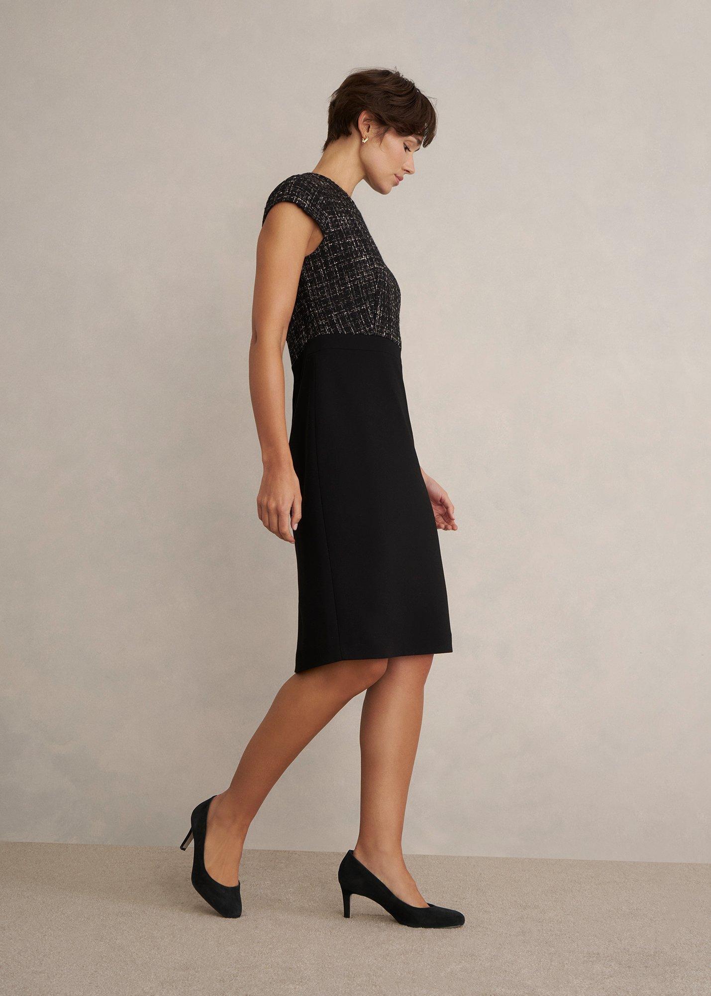 Lizzie Suede Court Shoes, Black, hi-res