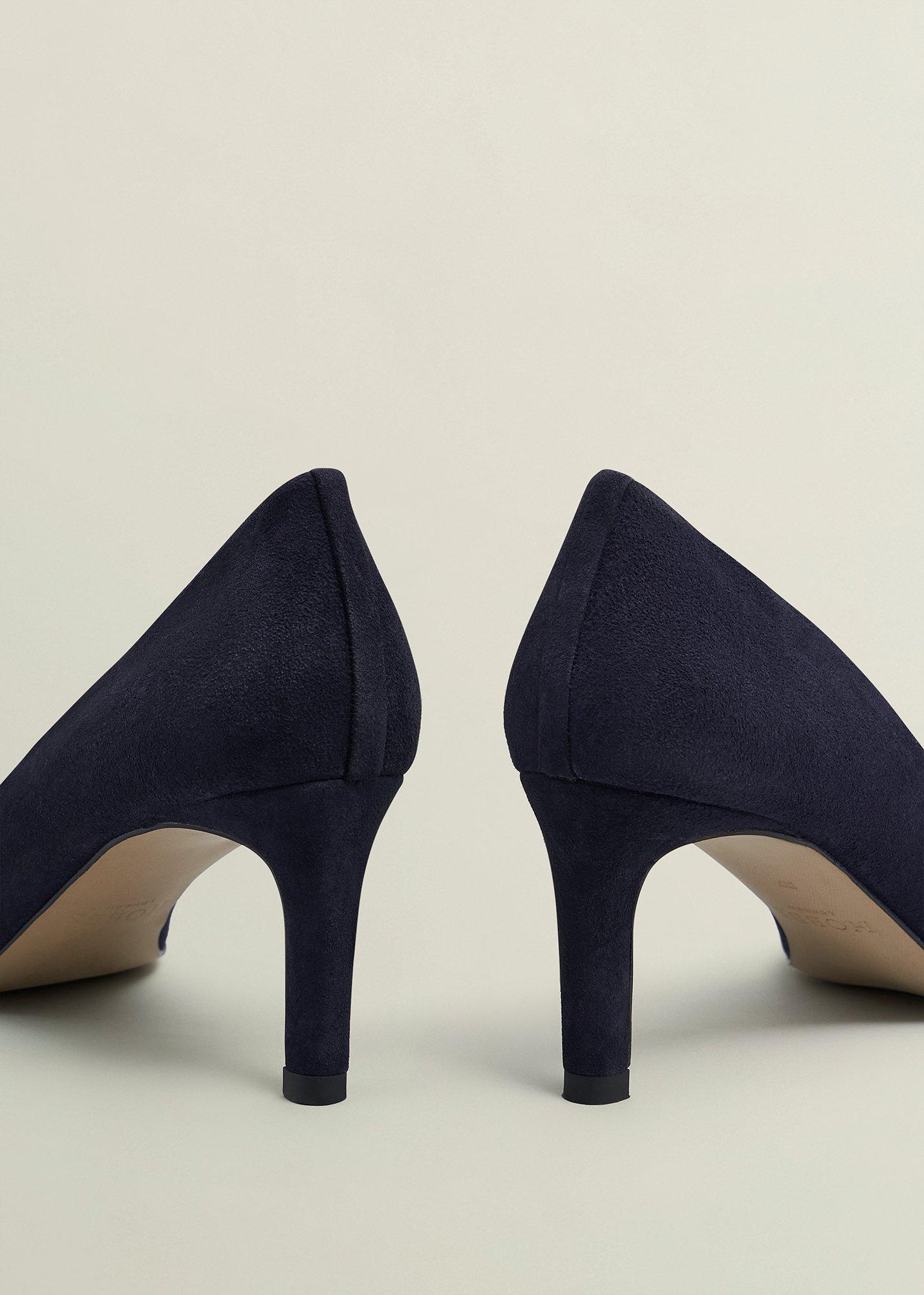 Lizzie Suede Court Shoes, Midnight Navy, hi-res