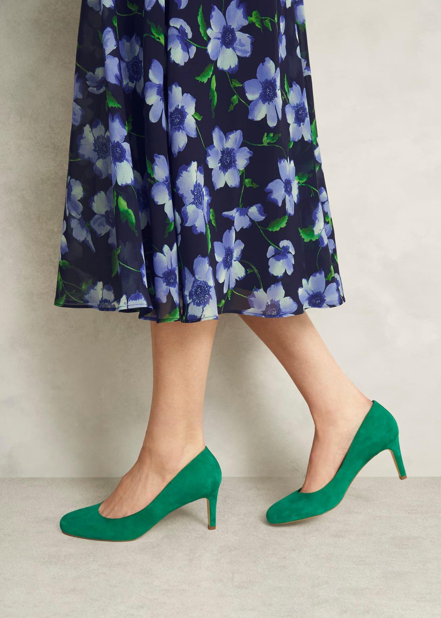 Lizzie Suede Courts, Amethyst Green, hi-res