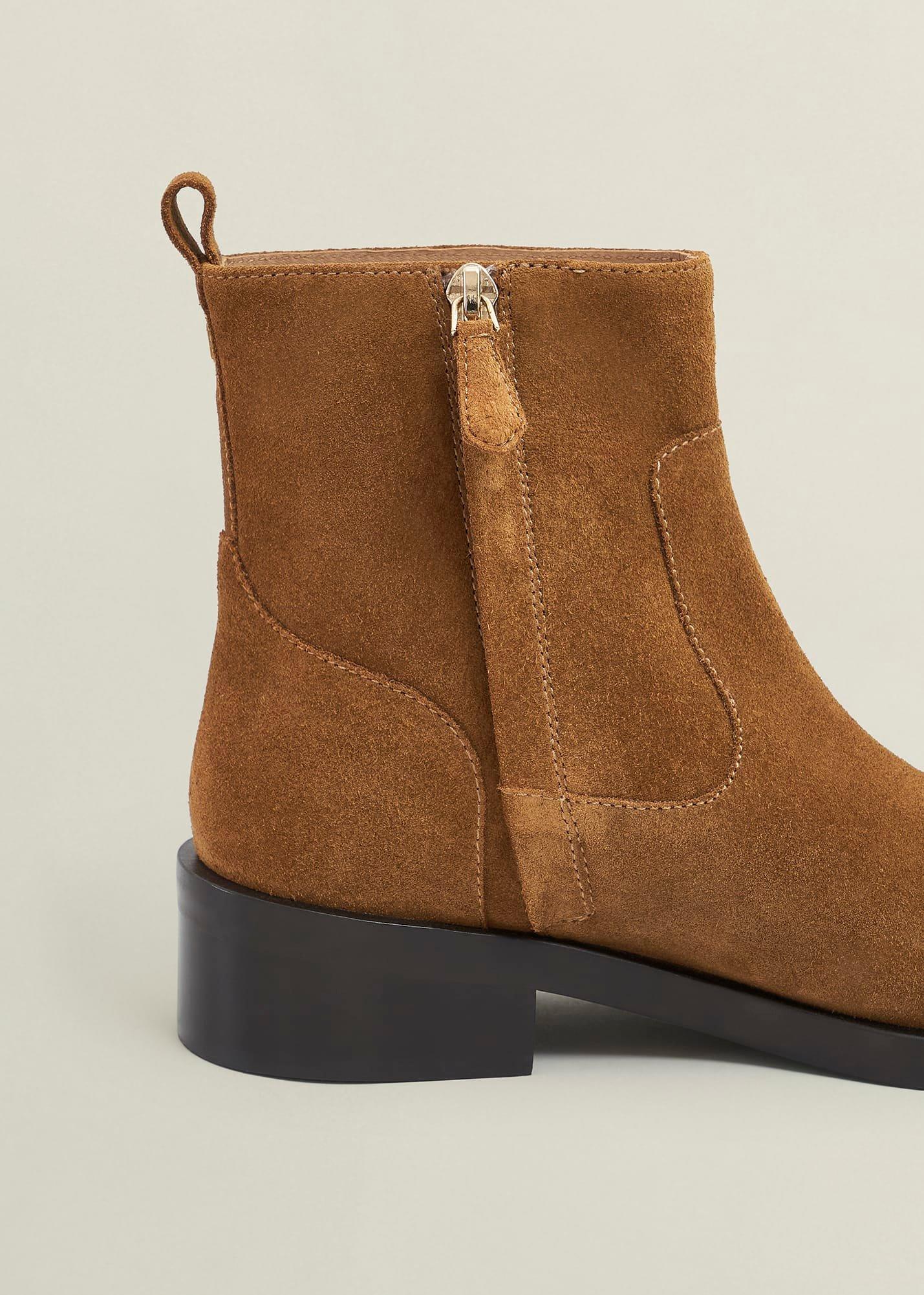 Georgie Suede Ankle Boots, Tan, hi-res