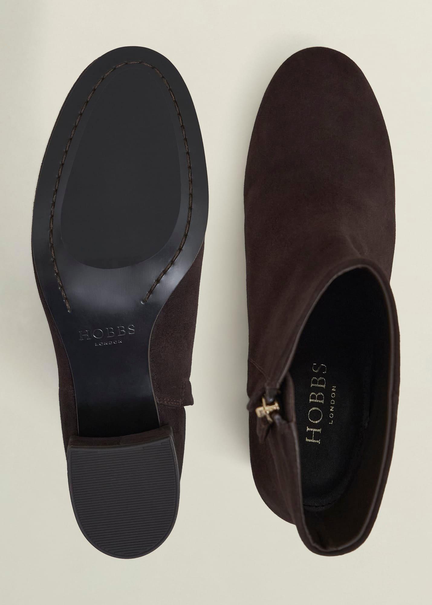 Evelyn Suede Ankle Boots, Chocolate Brown, hi-res