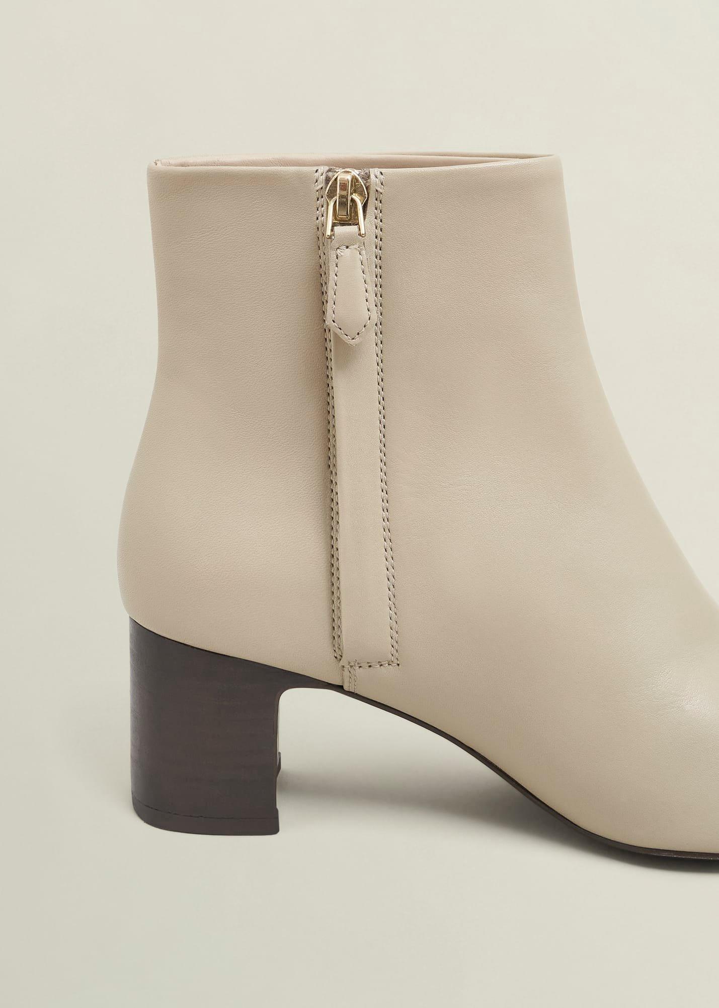 Rochelle Leather Ankle Boots, Light Beige, hi-res