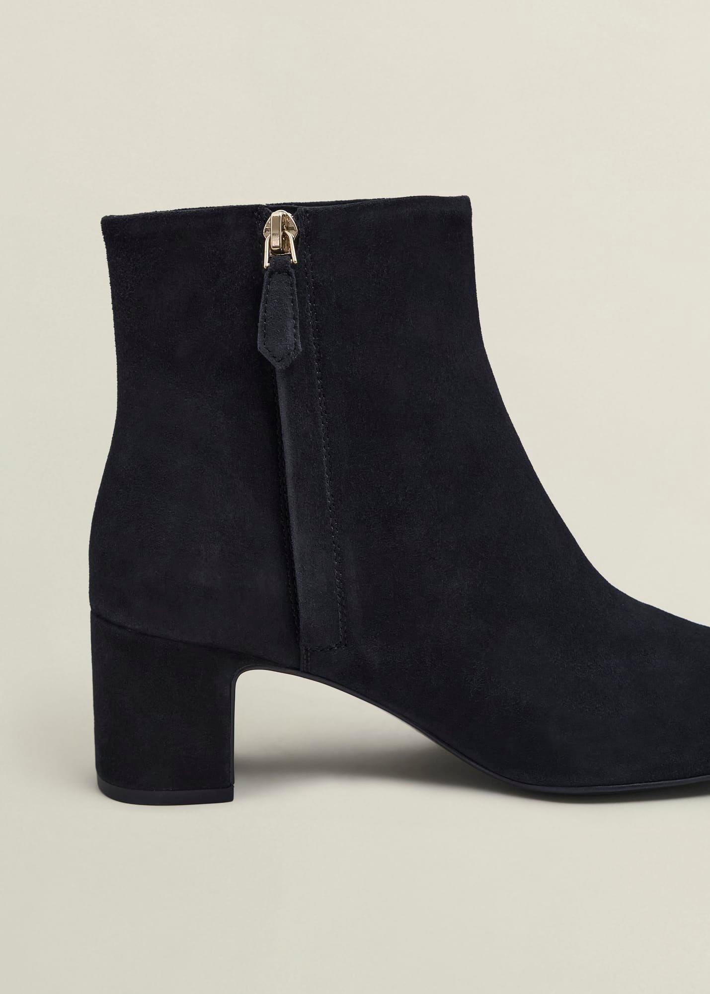Rochelle Suede Ankle Boots, Black, hi-res