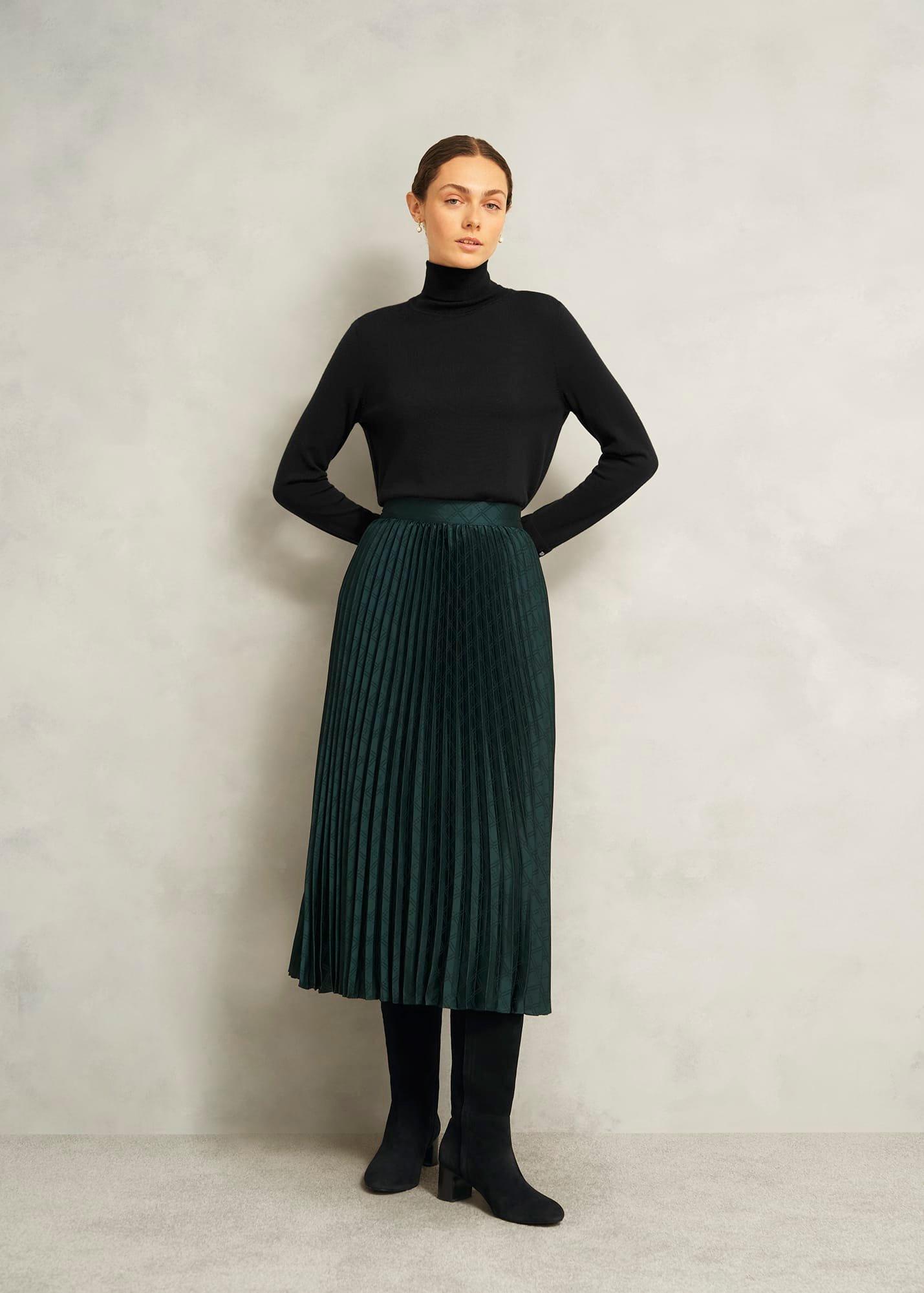 Caroline Suede Knee Boots, Black, hi-res