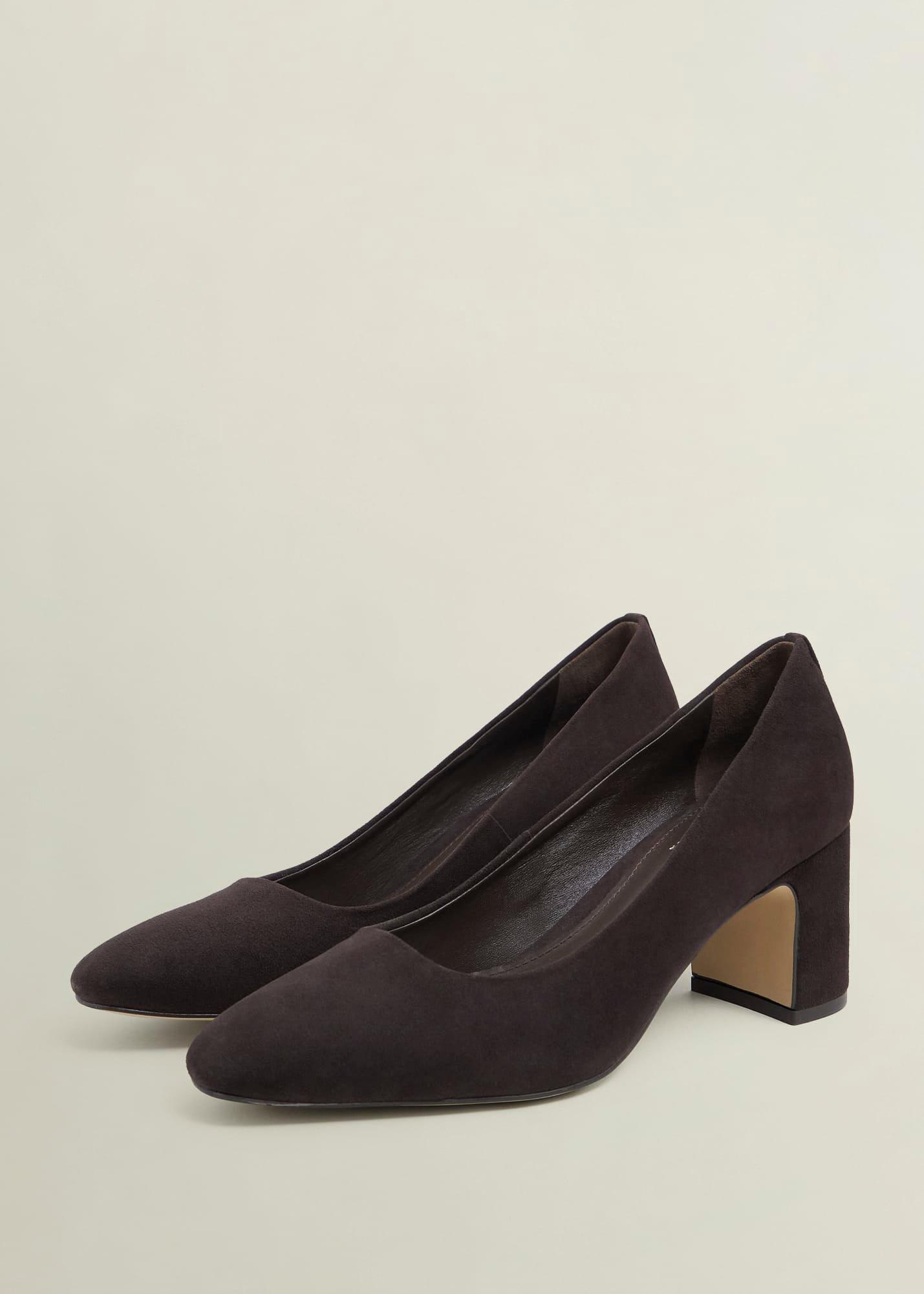 Lily Suede Courts, Chocolate Brown, hi-res