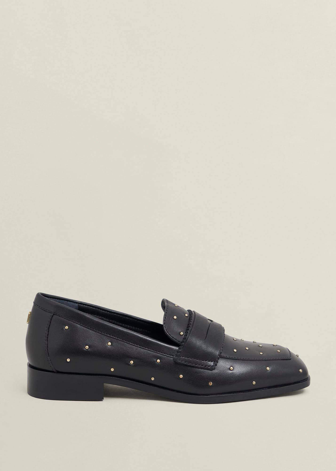 Natalie Leather Studded Loafers