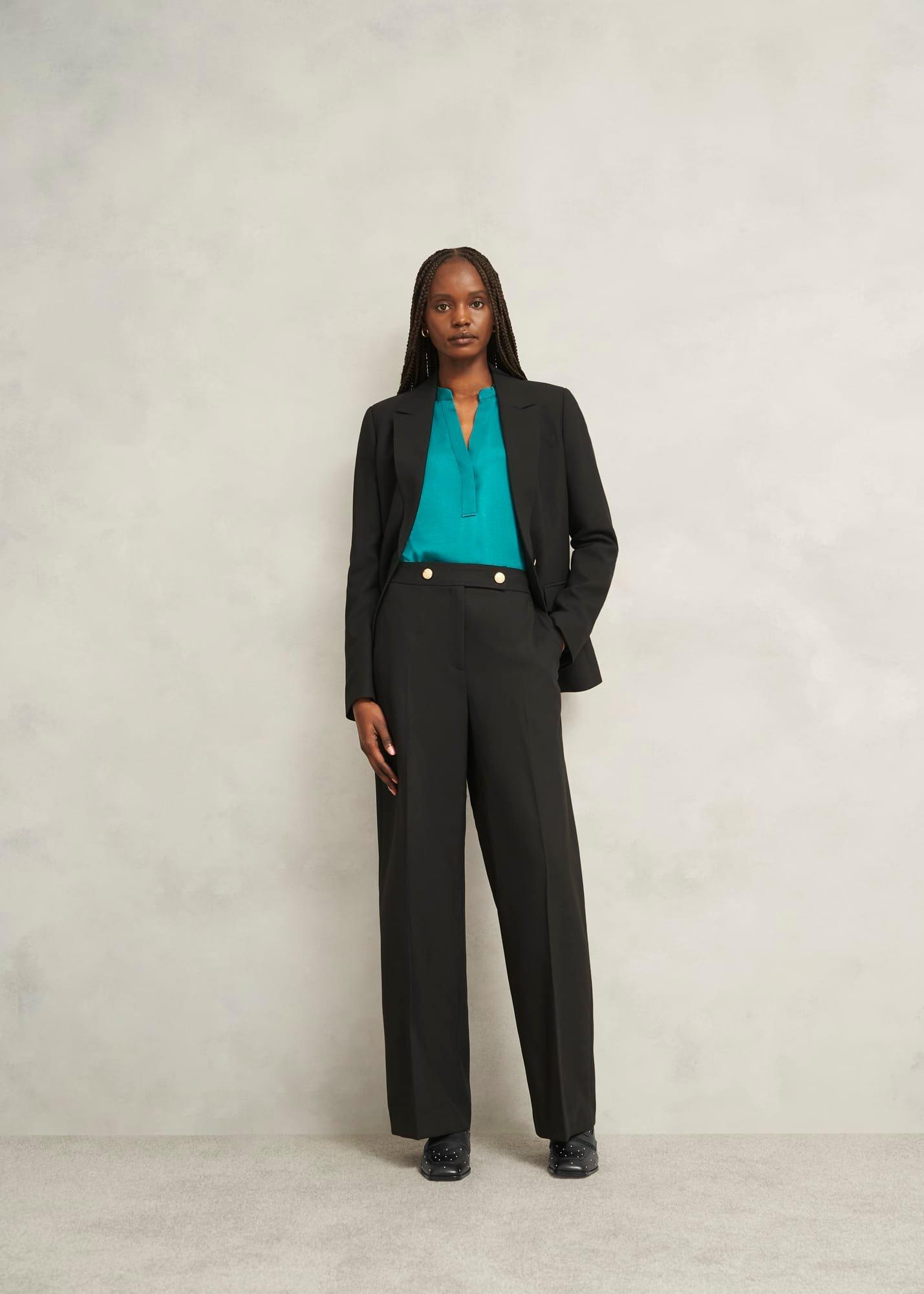 Natalie Leather Studded Loafers, Black, hi-res