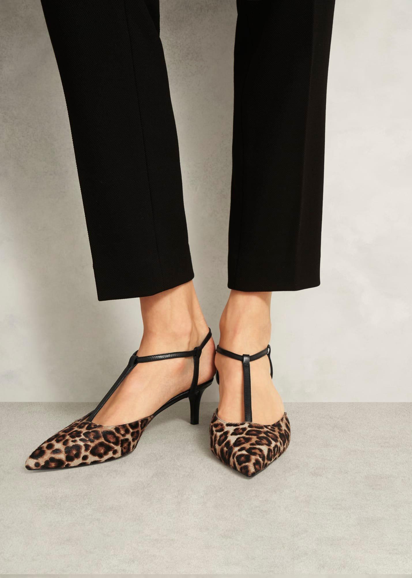 Maddison Leopard T Bar Courts, Leopard Black, hi-res