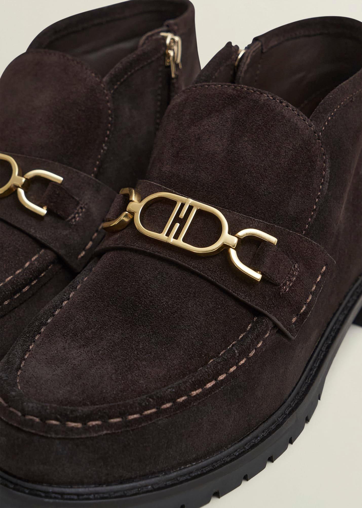 Astrid Suede Ankle Boots, Chocolate Brown, hi-res