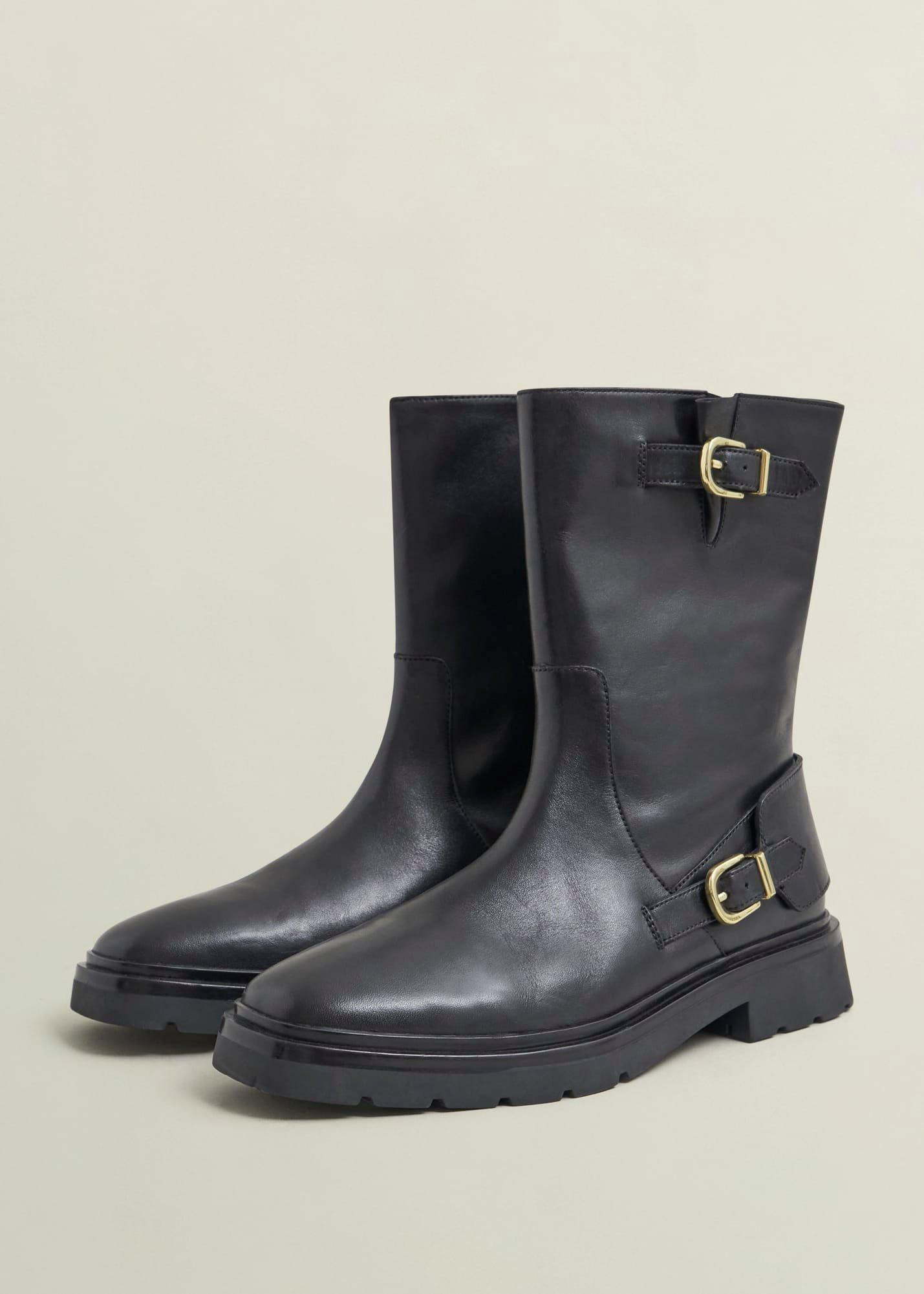 Kassandra Biker Boots, Black, hi-res