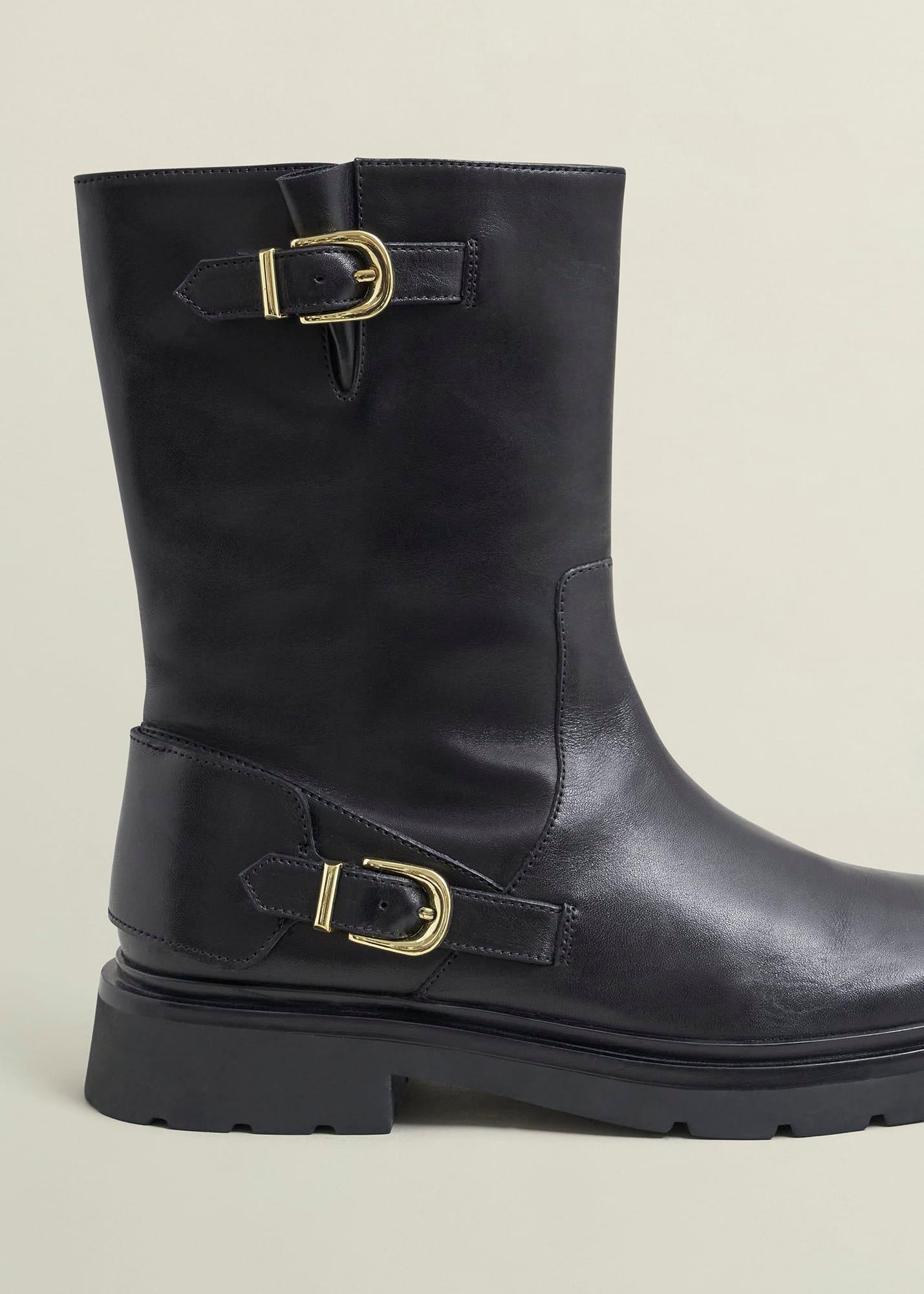 Kassandra Biker Boots, Black, hi-res