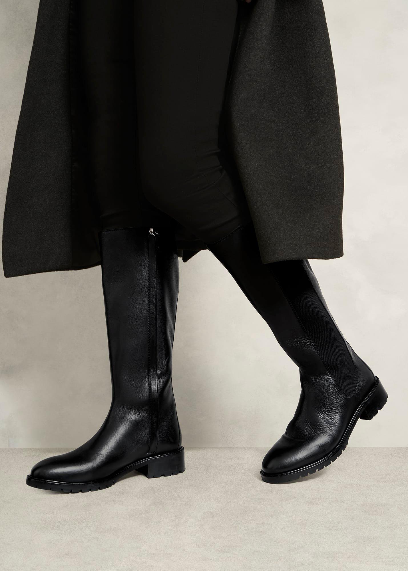 Perrie Knee Boots, Black, hi-res