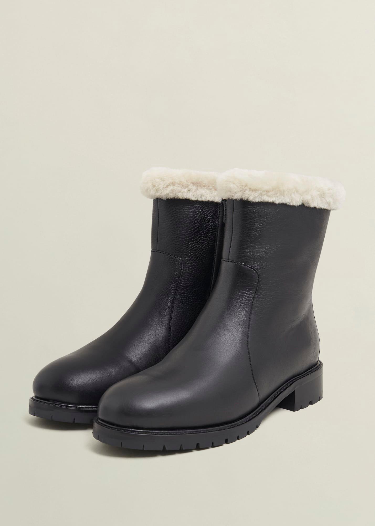 Josie Shearling Lined Boots, Black, hi-res