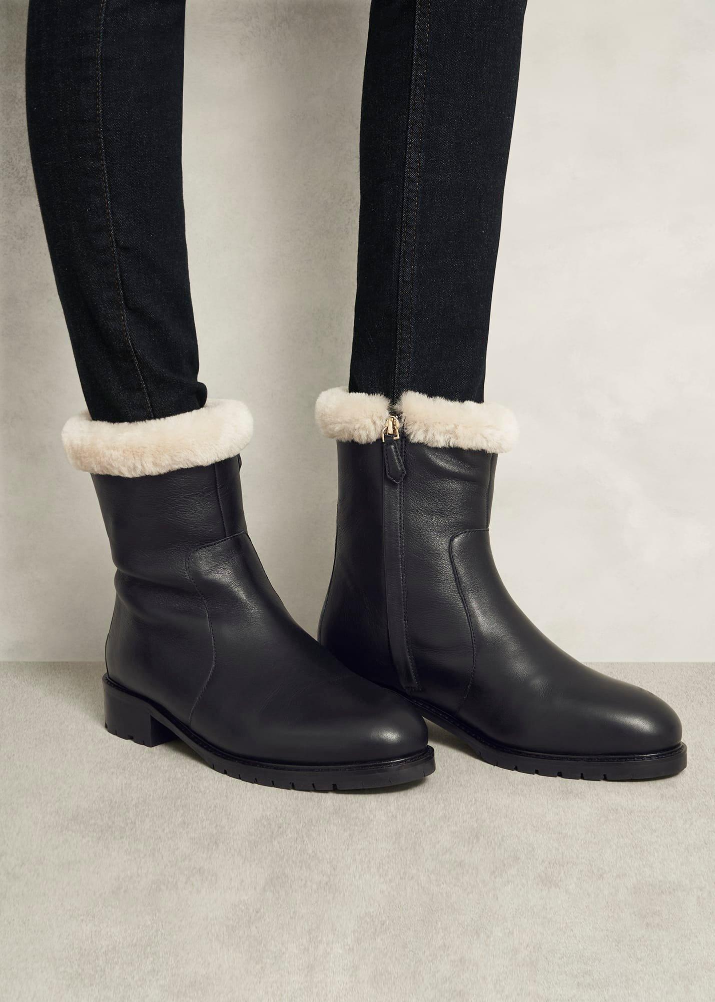 Josie Shearling Lined Boots, Black, hi-res
