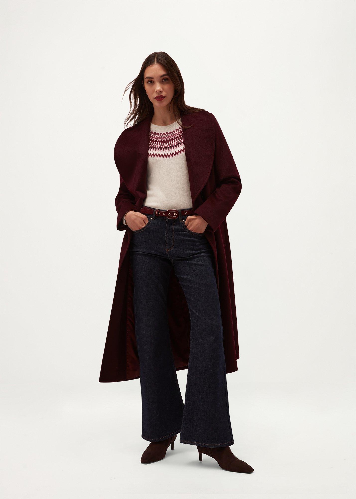 Fay Suede Belt, Fig Purple, hi-res