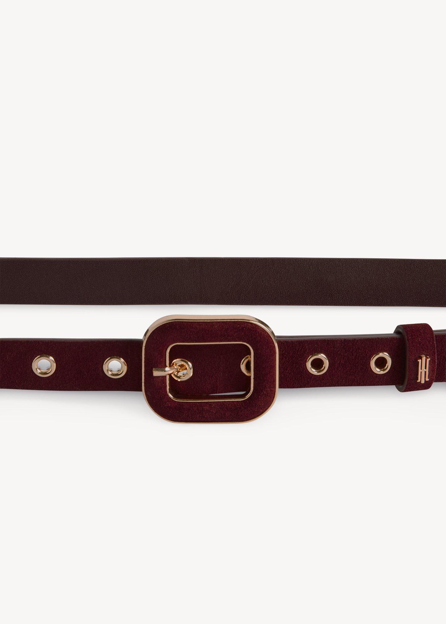 Fay Suede Belt, Fig Purple, hi-res