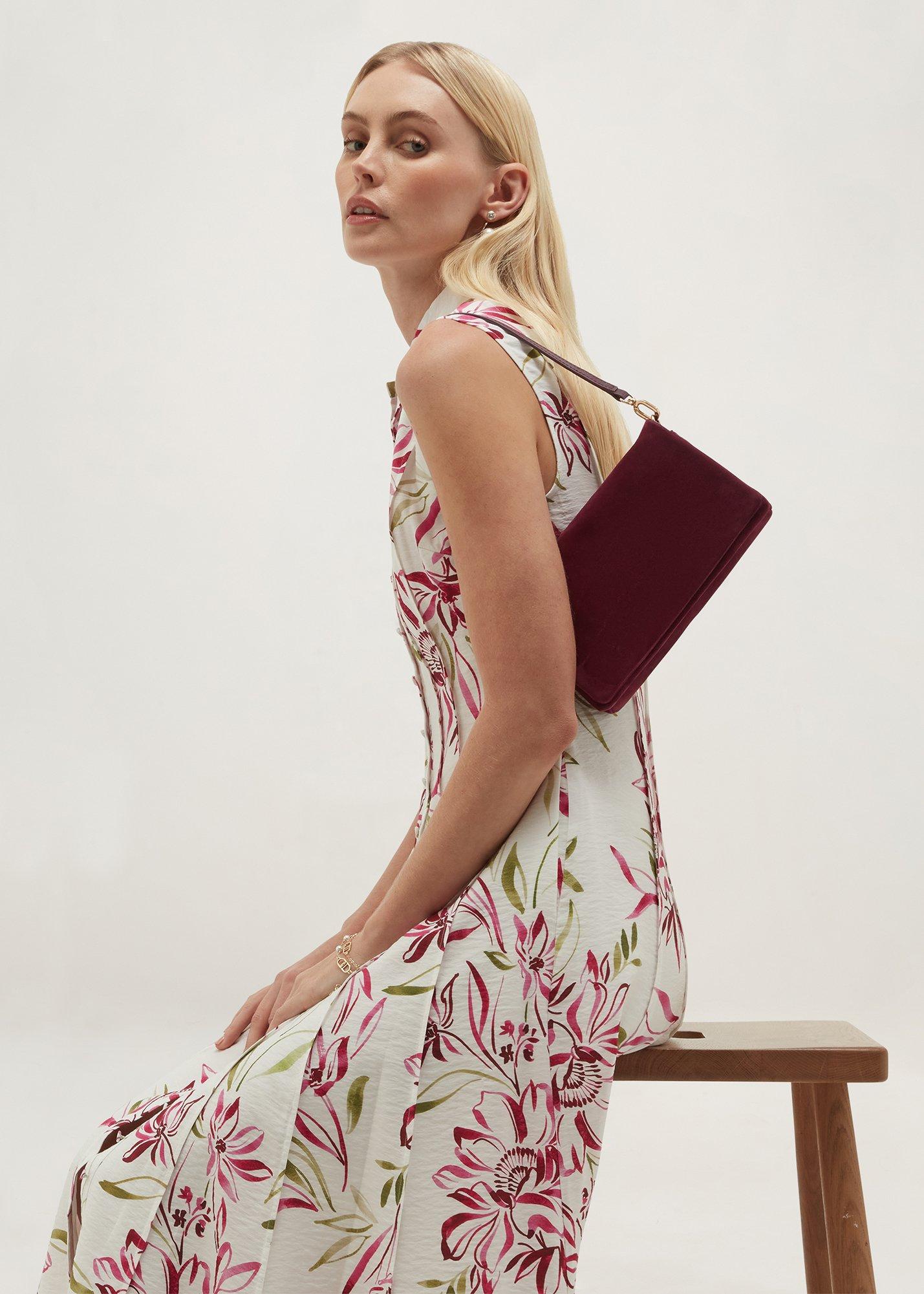 Jas Suede Clutch, Warm Plum, hi-res