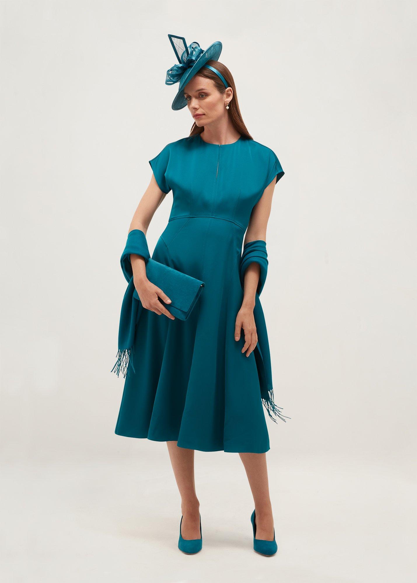 Ashley Suede Clutch, Lagoon Blue, hi-res