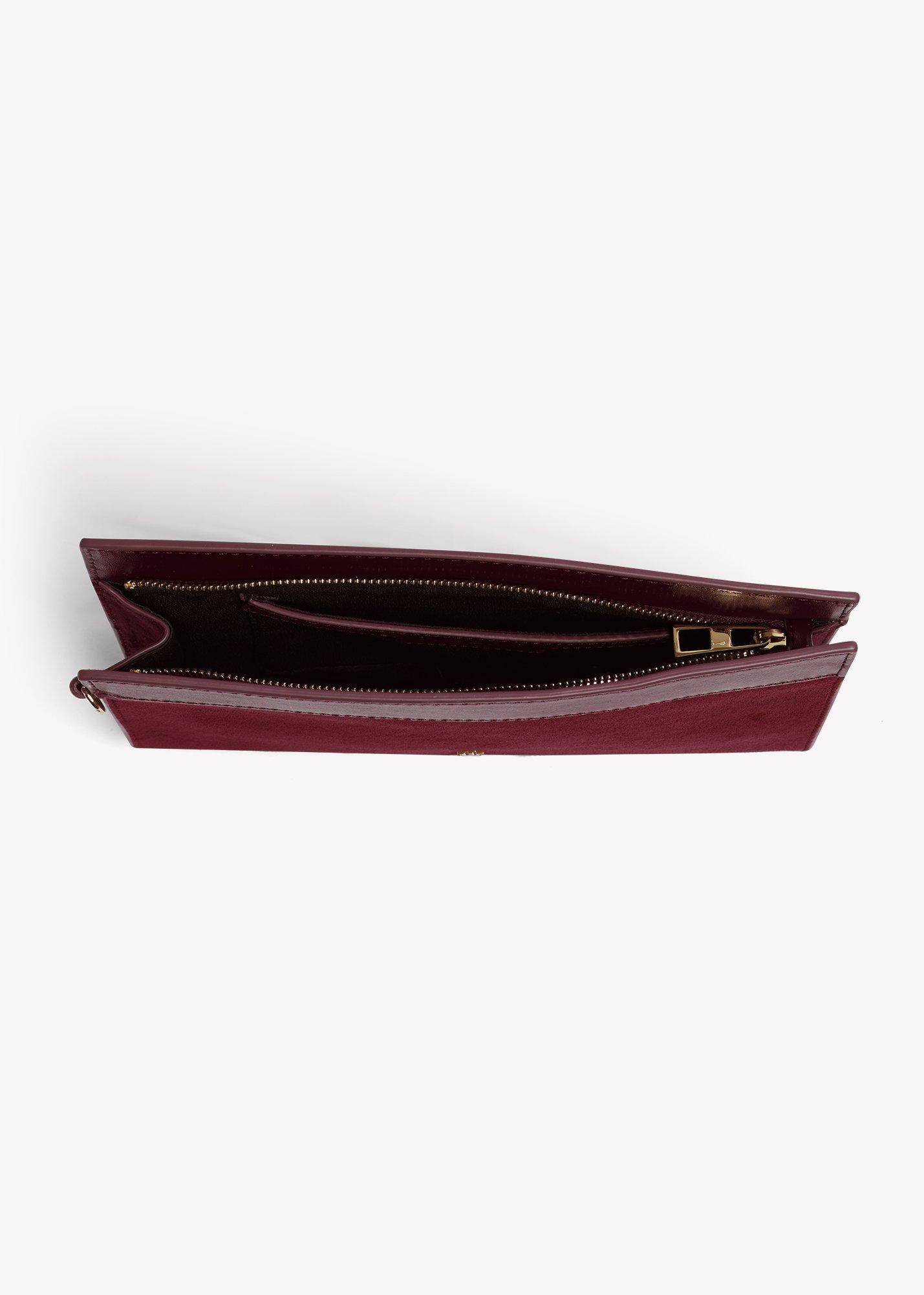 Catherine Suede Wristlet, Warm Plum, hi-res