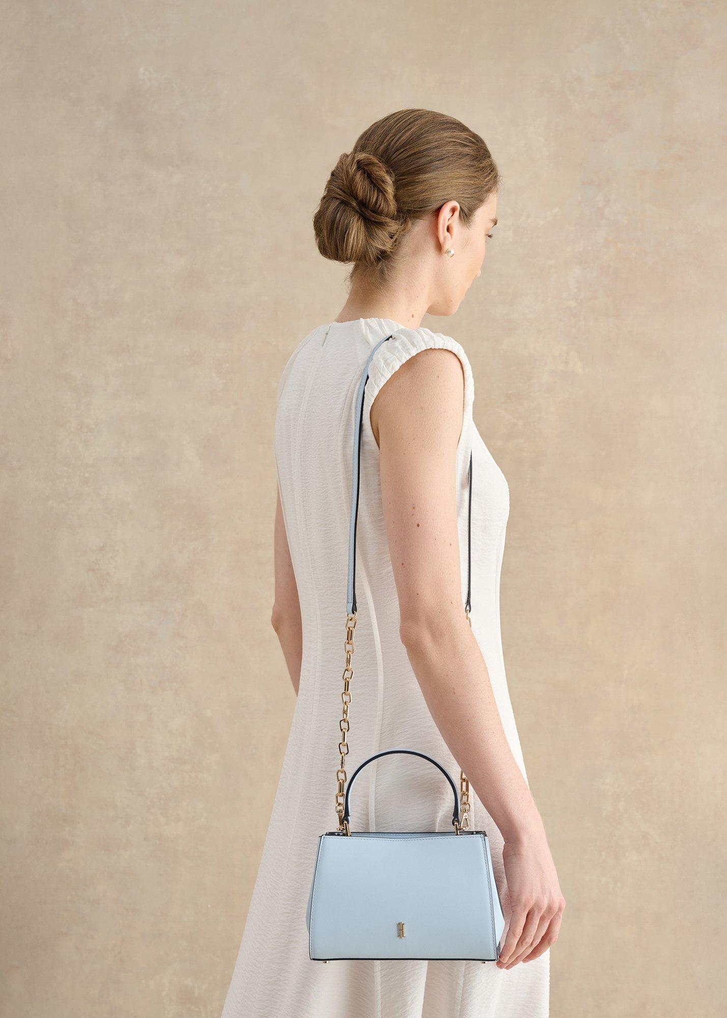 Ophelia Leather Crossbody Bag, Pale Blue, hi-res