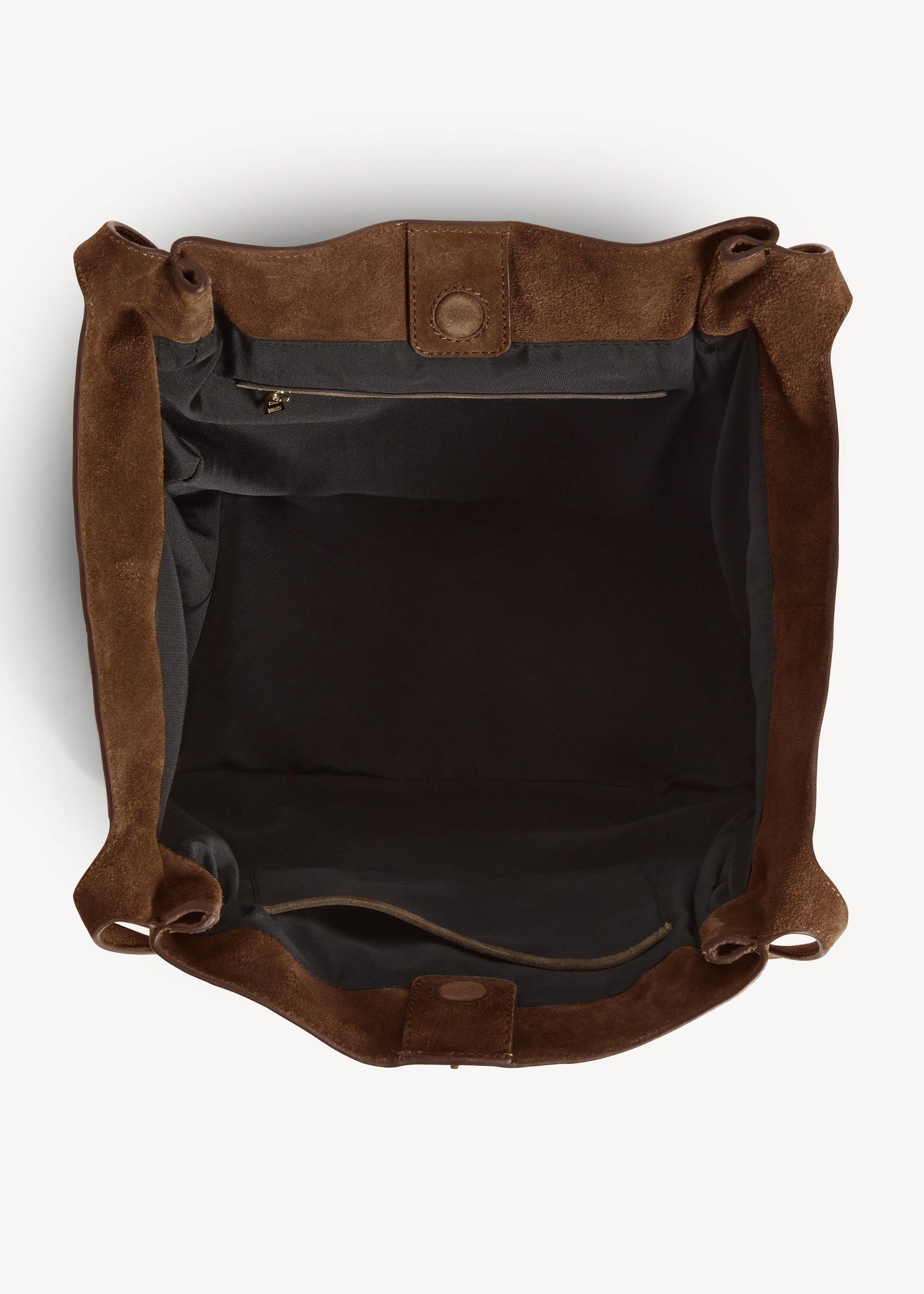 Myla Suede Tote, Olive, hi-res