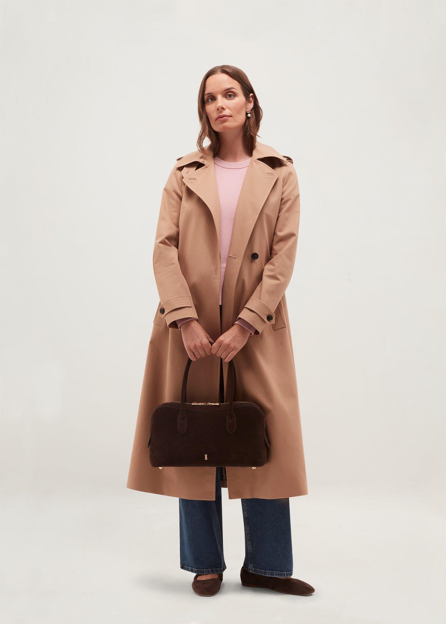 Florence Suede Shoulder Bag, Alder Brown, hi-res
