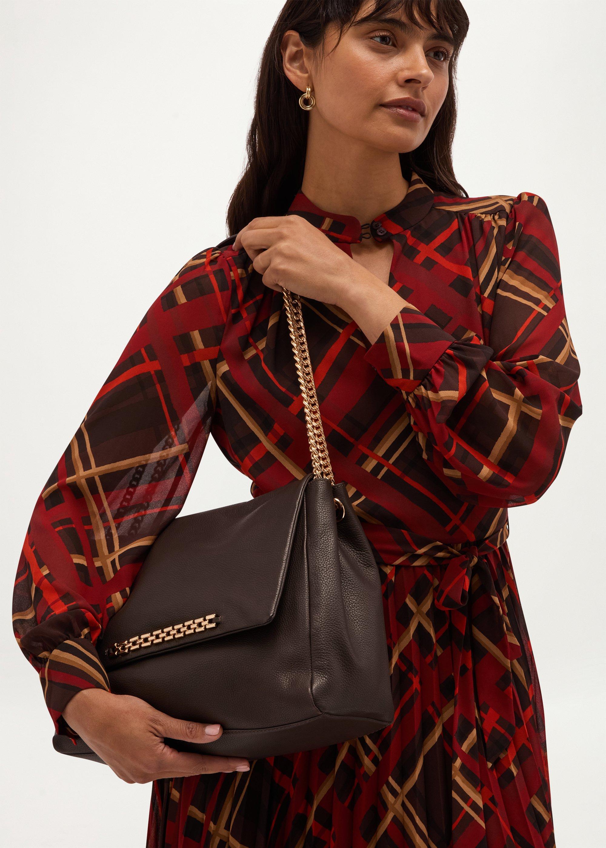 Bayley Leather Shoulder Bag, Alder Brown, hi-res