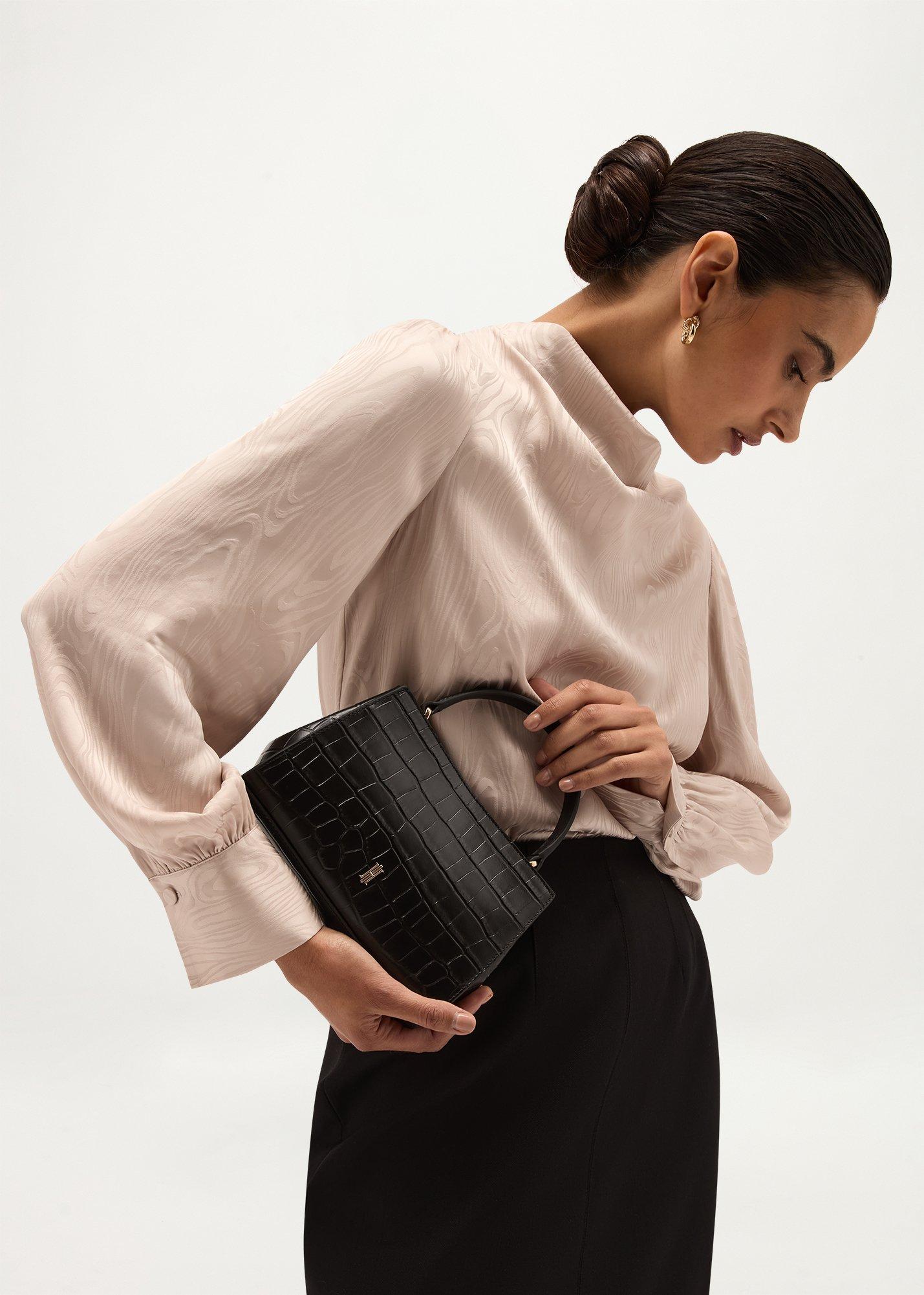 Ophelia Leather Bag, Black, hi-res