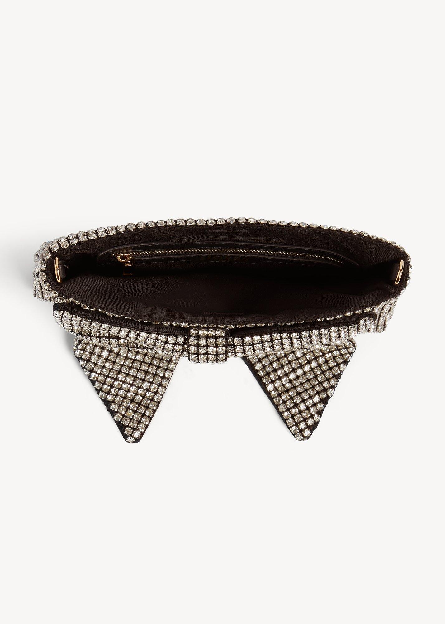 Maisey Bow Clutch, Silver, hi-res