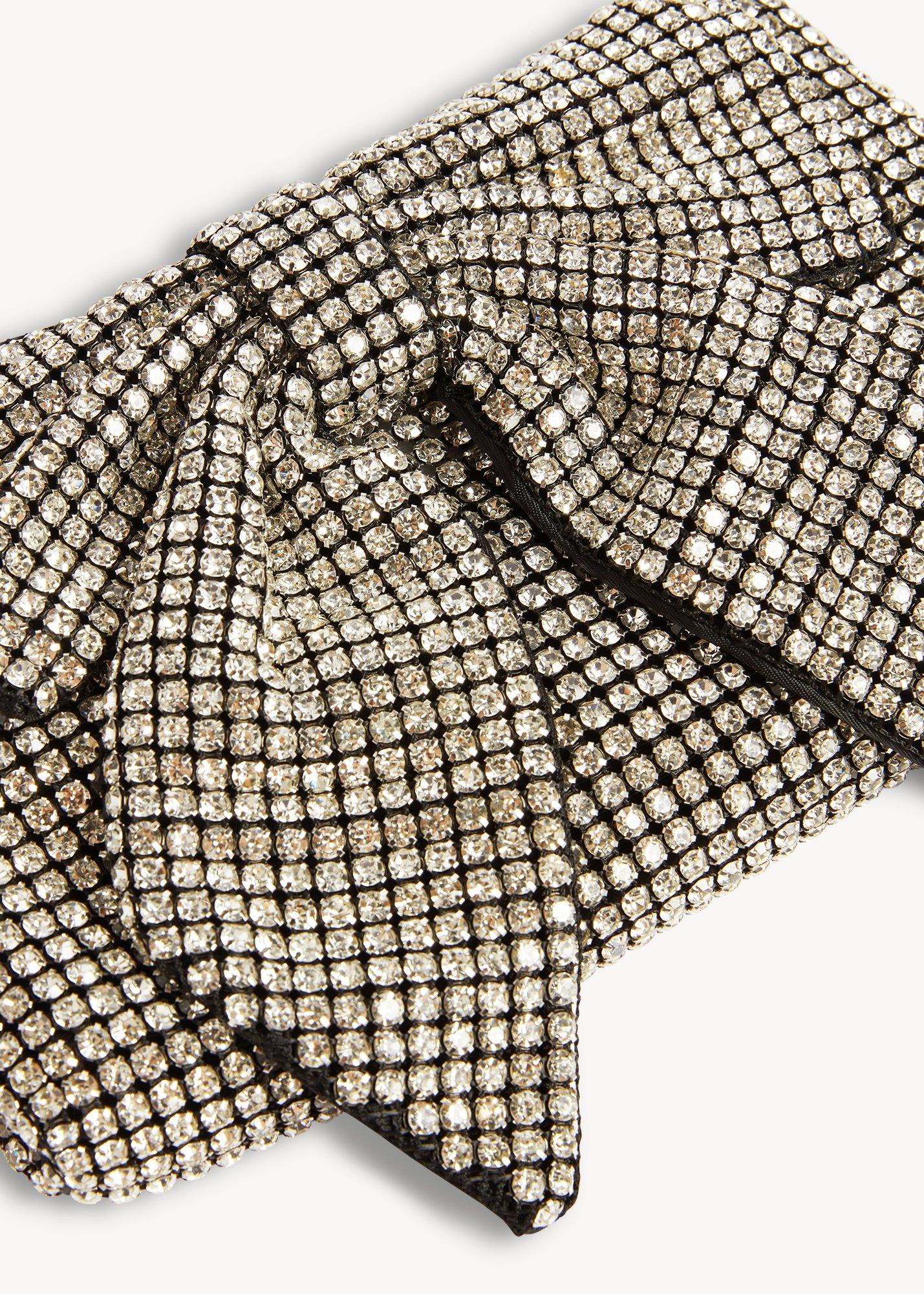 Maisey Bow Clutch, Silver, hi-res