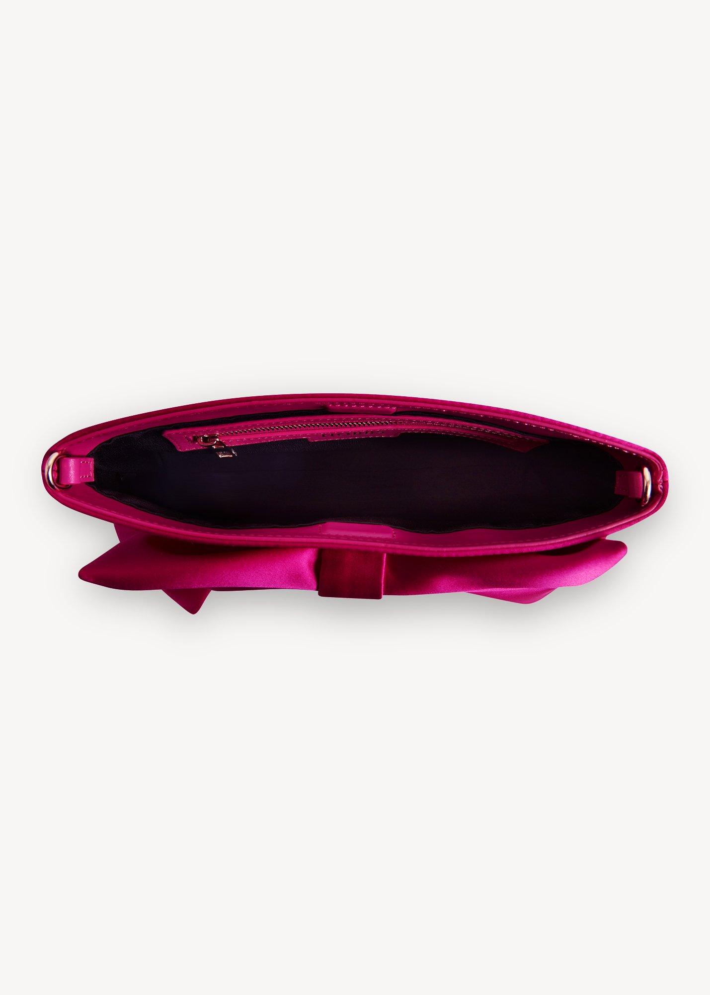Maisey Satin Bow Clutch, Topaz Pink, hi-res