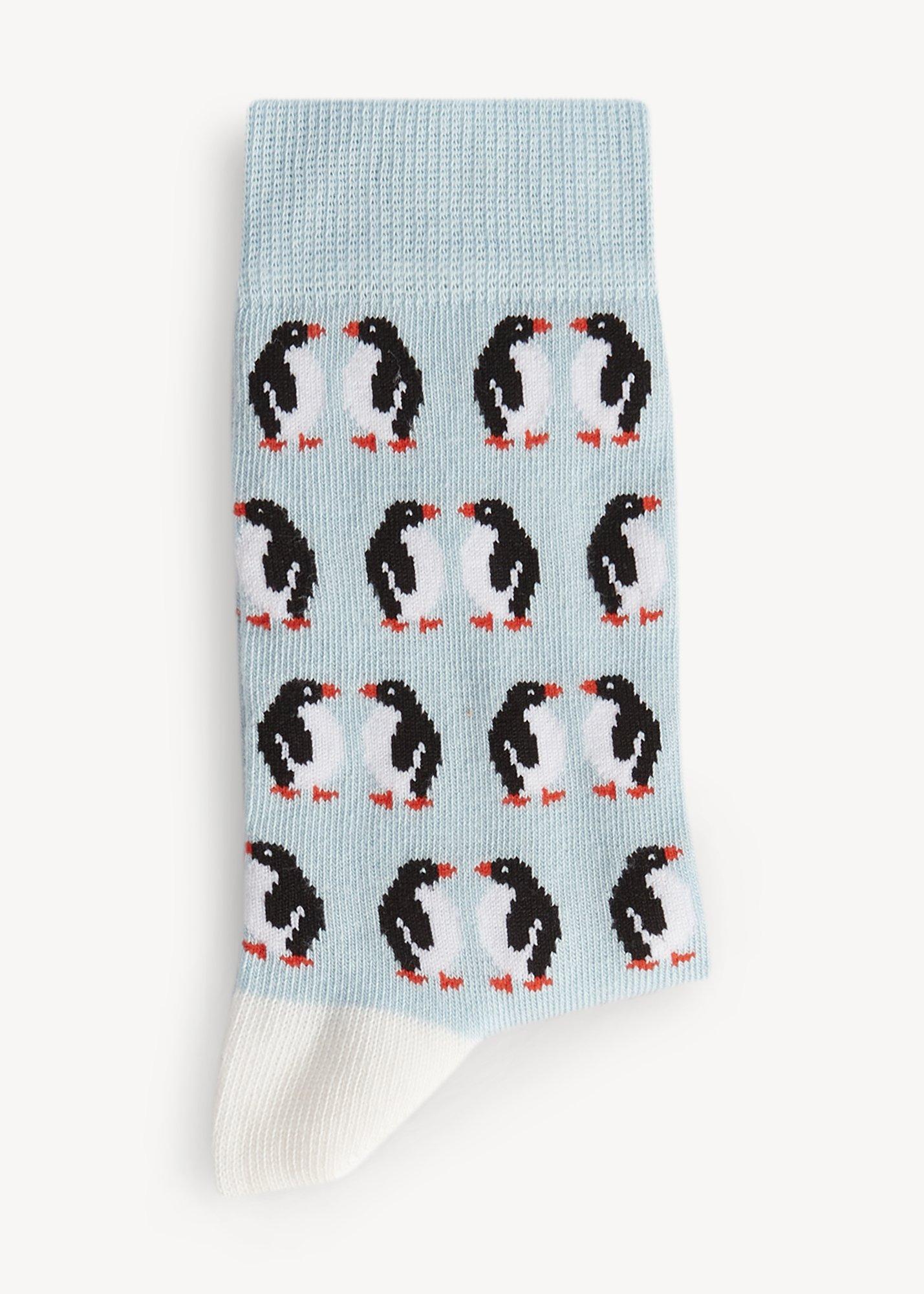 Penguin Single Socks, Blue Multi, hi-res